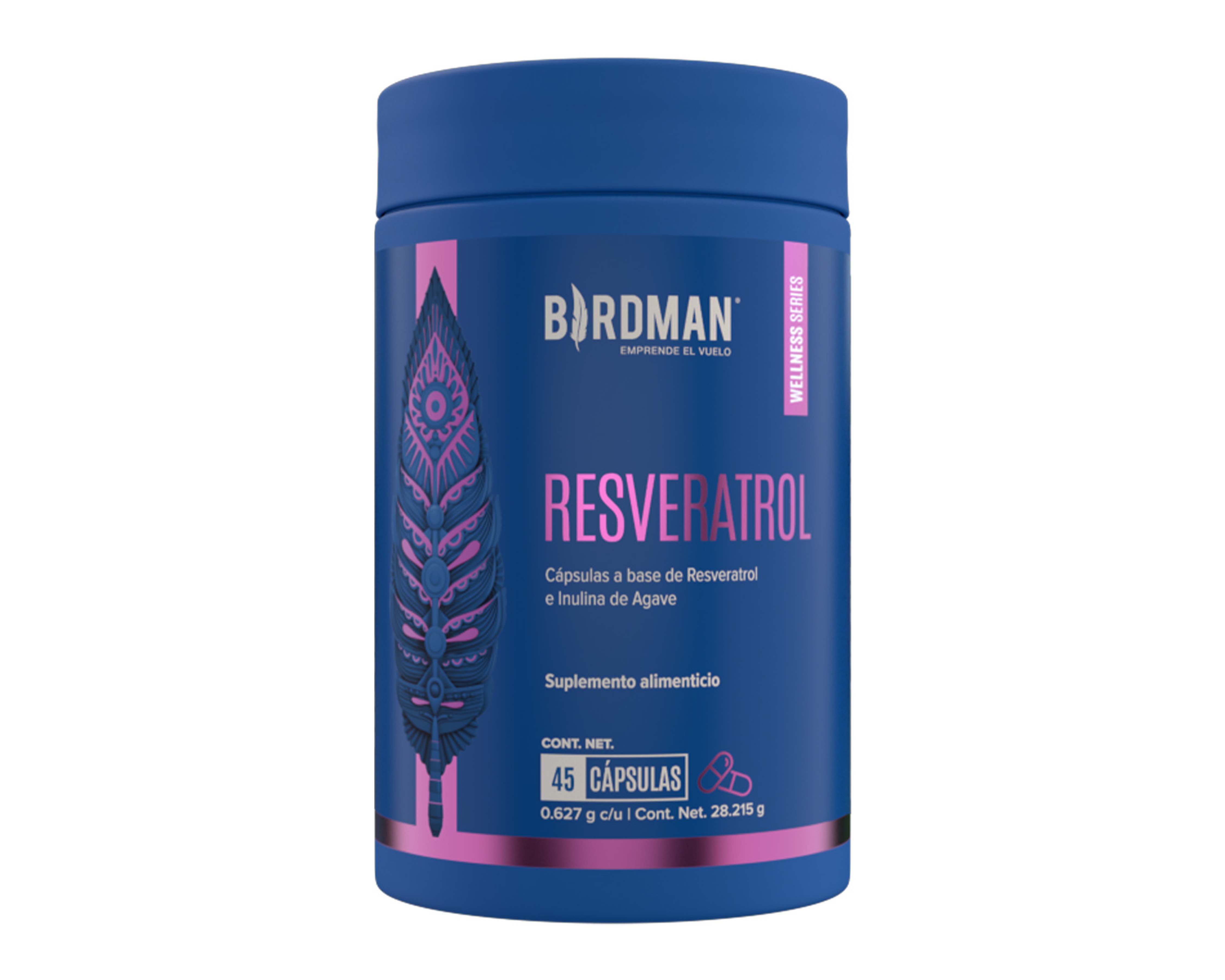 Foto 2 pulgar | Foto 1 | Suplemento Alimenticio Birdman Resveratrol 45 Cápsulas