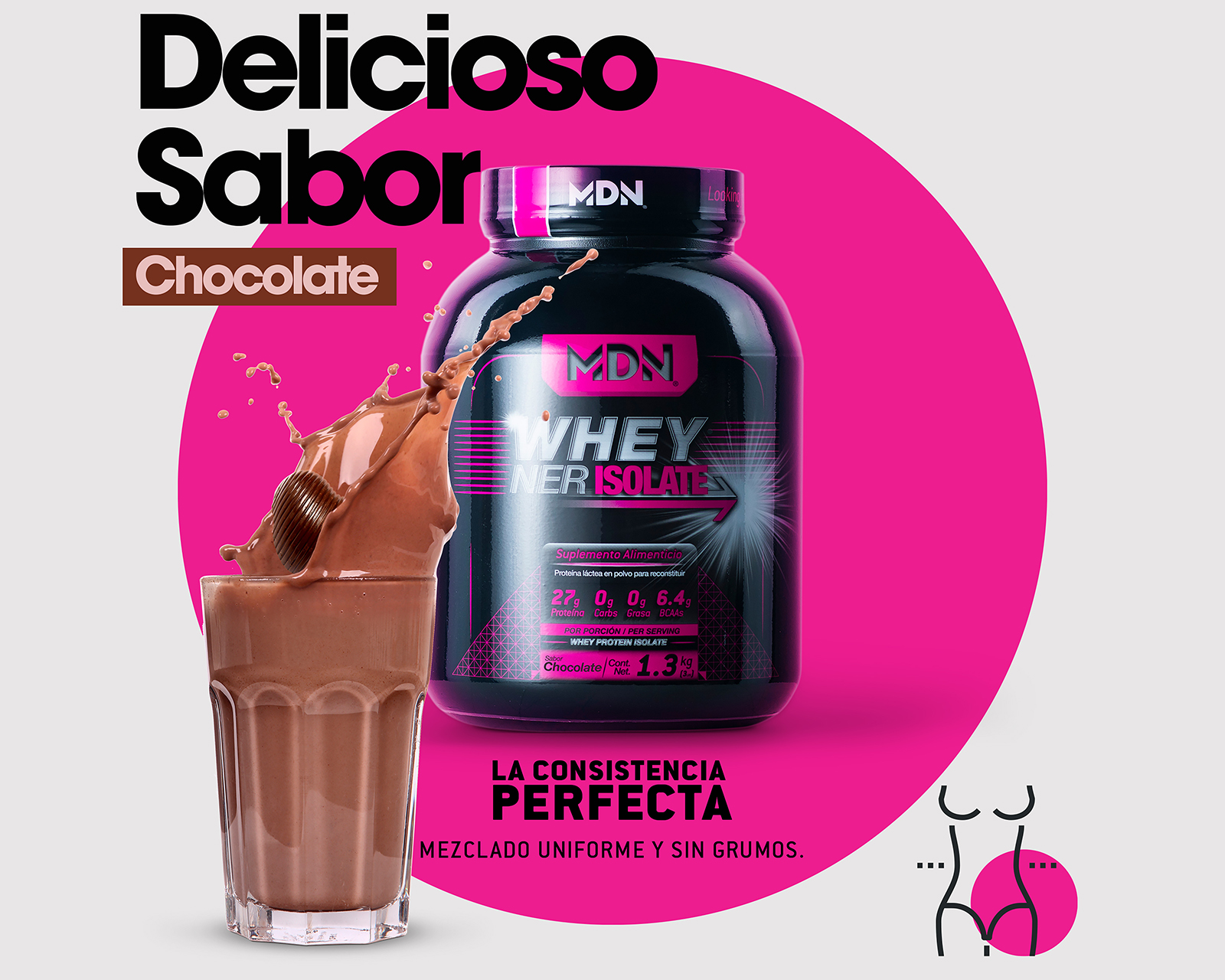 Foto 6 pulgar | Foto 5 | Suplemento Alimenticio MDN Sports Whey Ner Isolate Proteína Aislada Sabor Chocolate 1.3 kg