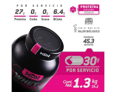 Foto 7 | Foto 7 | Suplemento Alimenticio MDN Sports Whey Ner Isolate Proteína Aislada Sabor Chocolate 1.3 kg