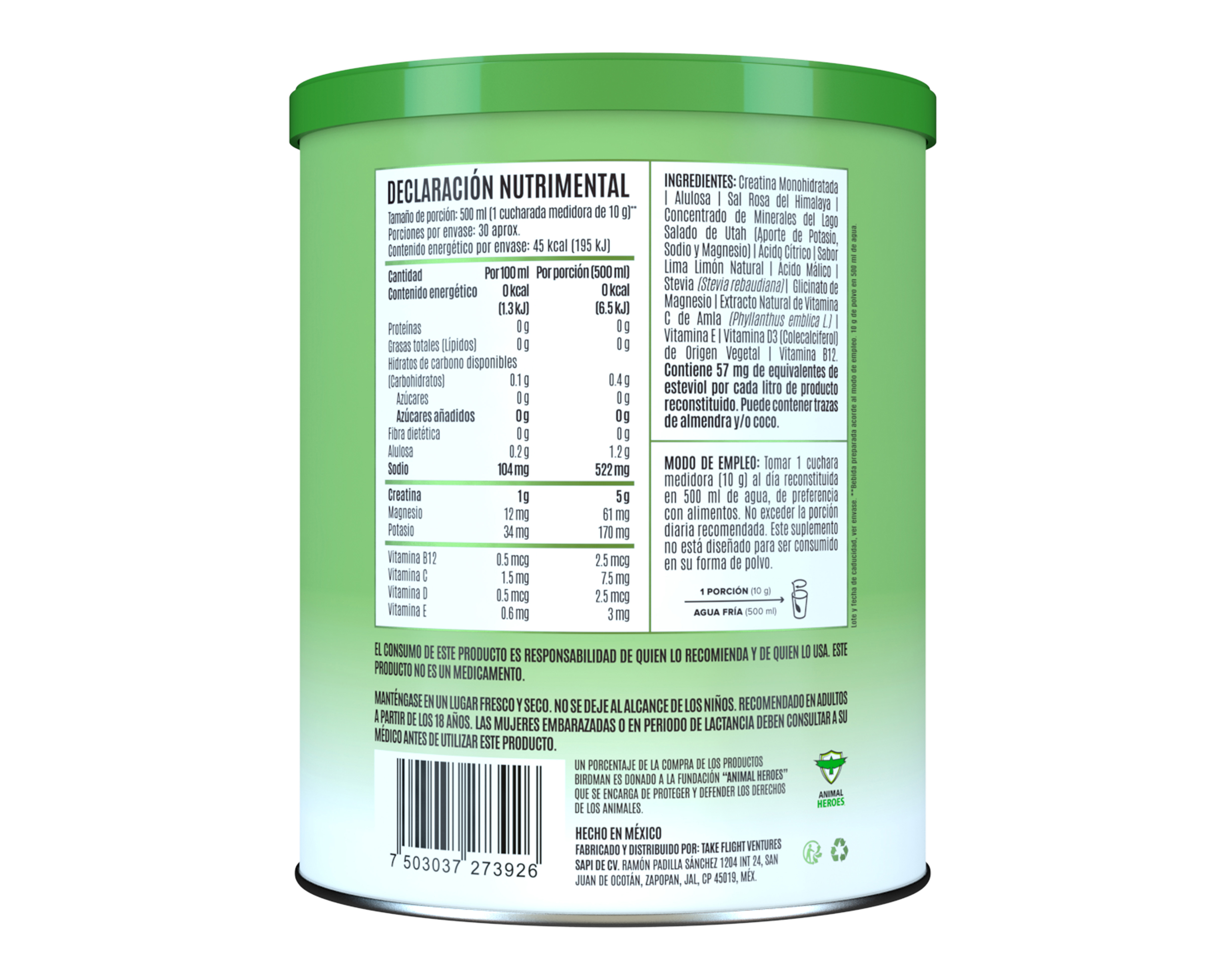 Foto 4 pulgar | Foto 3 | Creatina Birdman Performance Series de Alta Pureza Lemon Twist 300 g