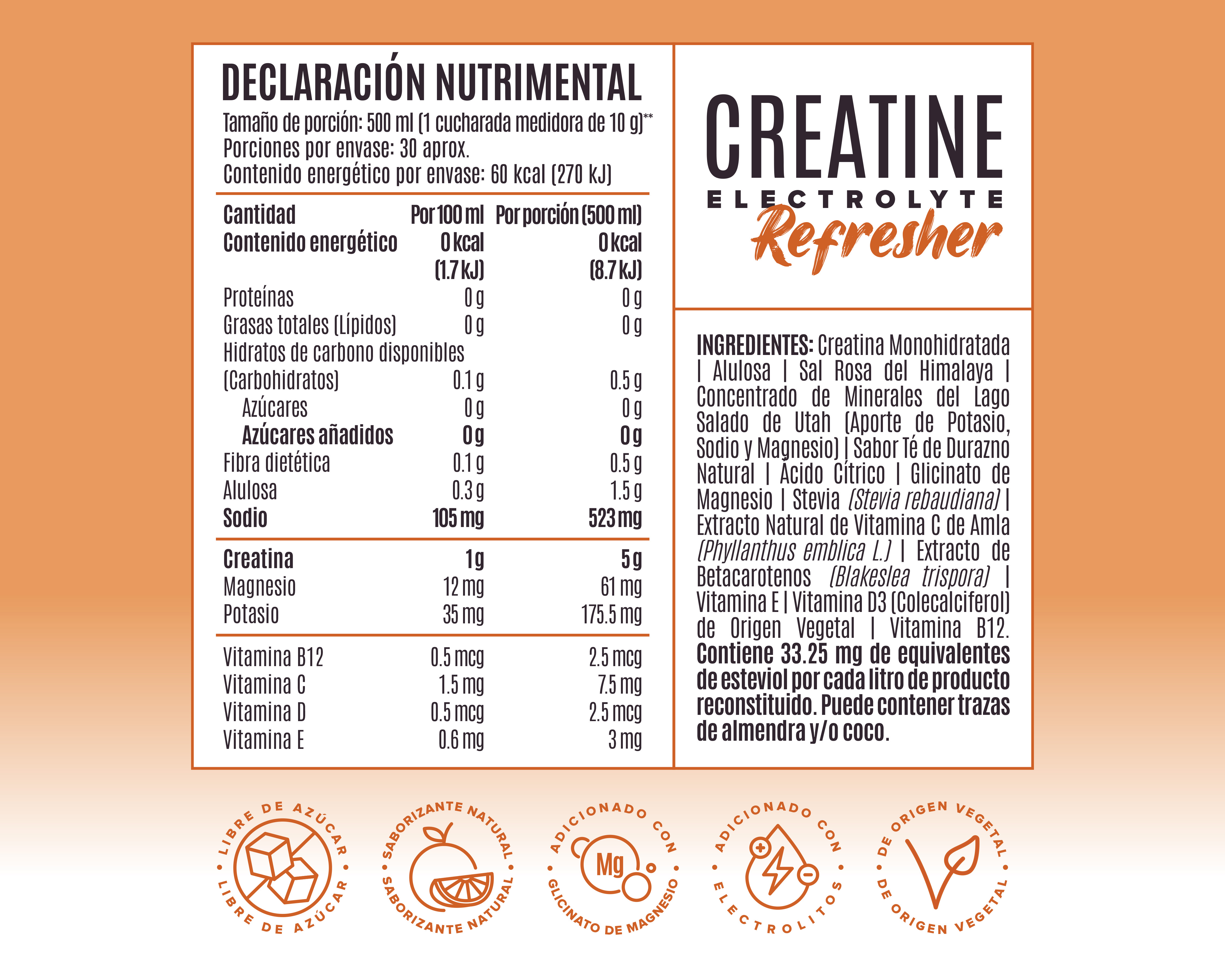 Foto 5 pulgar | Foto 4 | Creatina Birdman Performance Series de Alta Pureza Golden Peach 300 g
