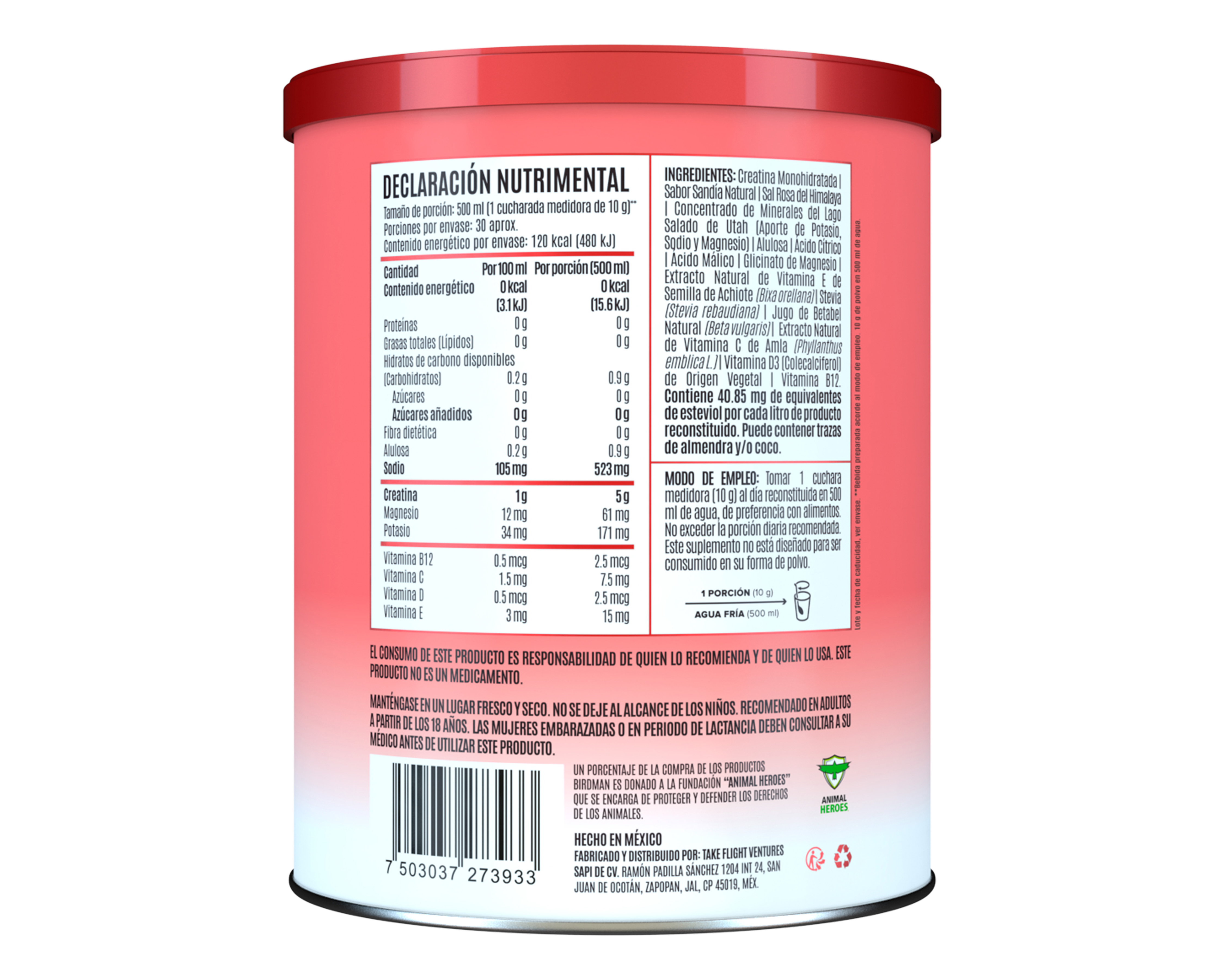 Foto 4 pulgar | Foto 3 | Creatina Birdman Performance Series de Alta Pureza Watermelon Splash 300 g