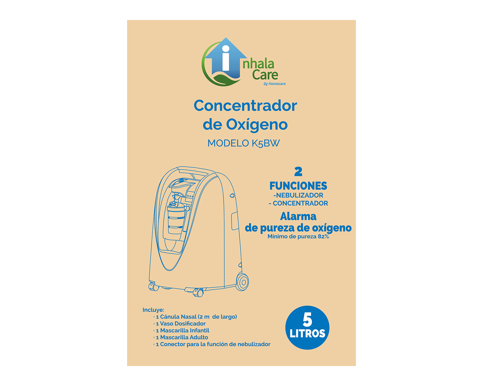 Foto 6 pulgar | Foto 5 | Concentrador de Oxígeno Inhala Care K5BW 5 litros