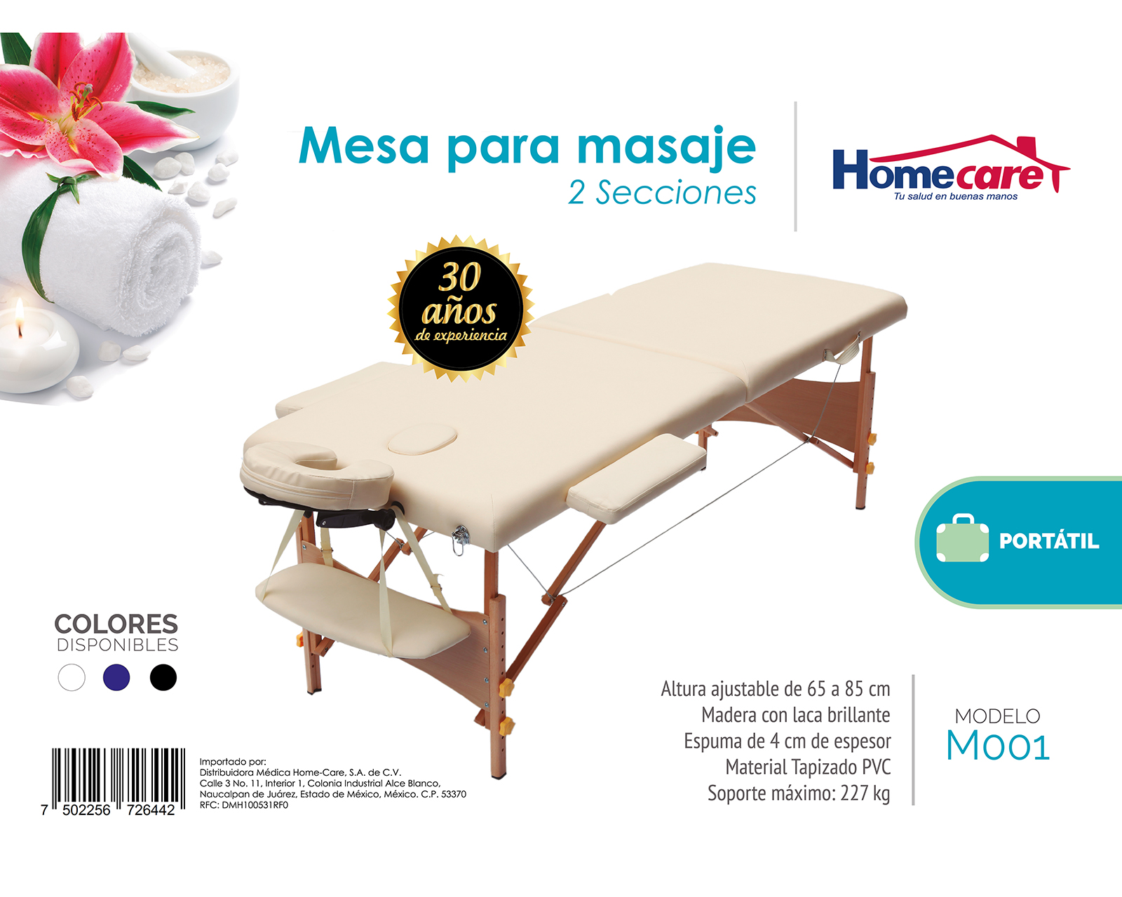 Foto 7 pulgar | Foto 6 | Cama para Masajes Homecare Plegable