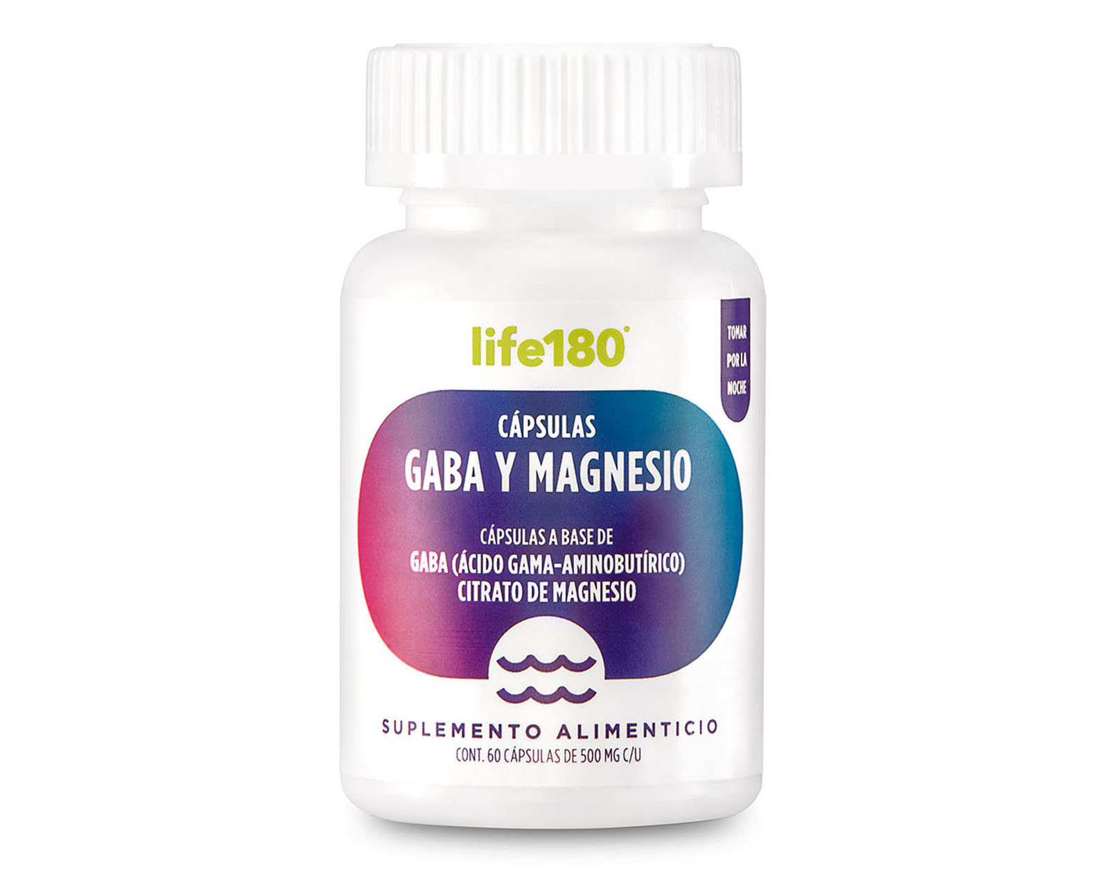 Suplemento Alimenticio Life 180 Gaba y Magnesio 60 Cápsulas