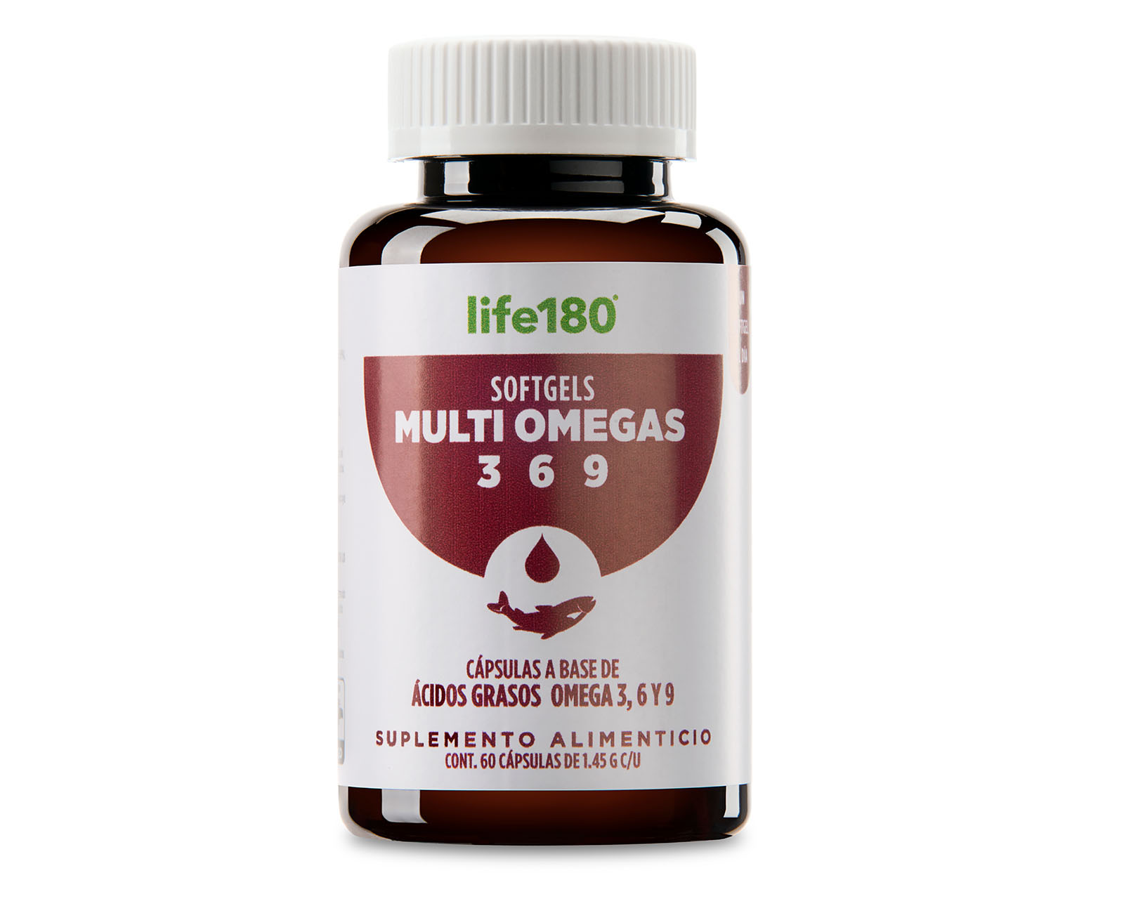 Suplemento Alimenticio Life 180 Multi Omegas 3 6 9 60 Cápsulas