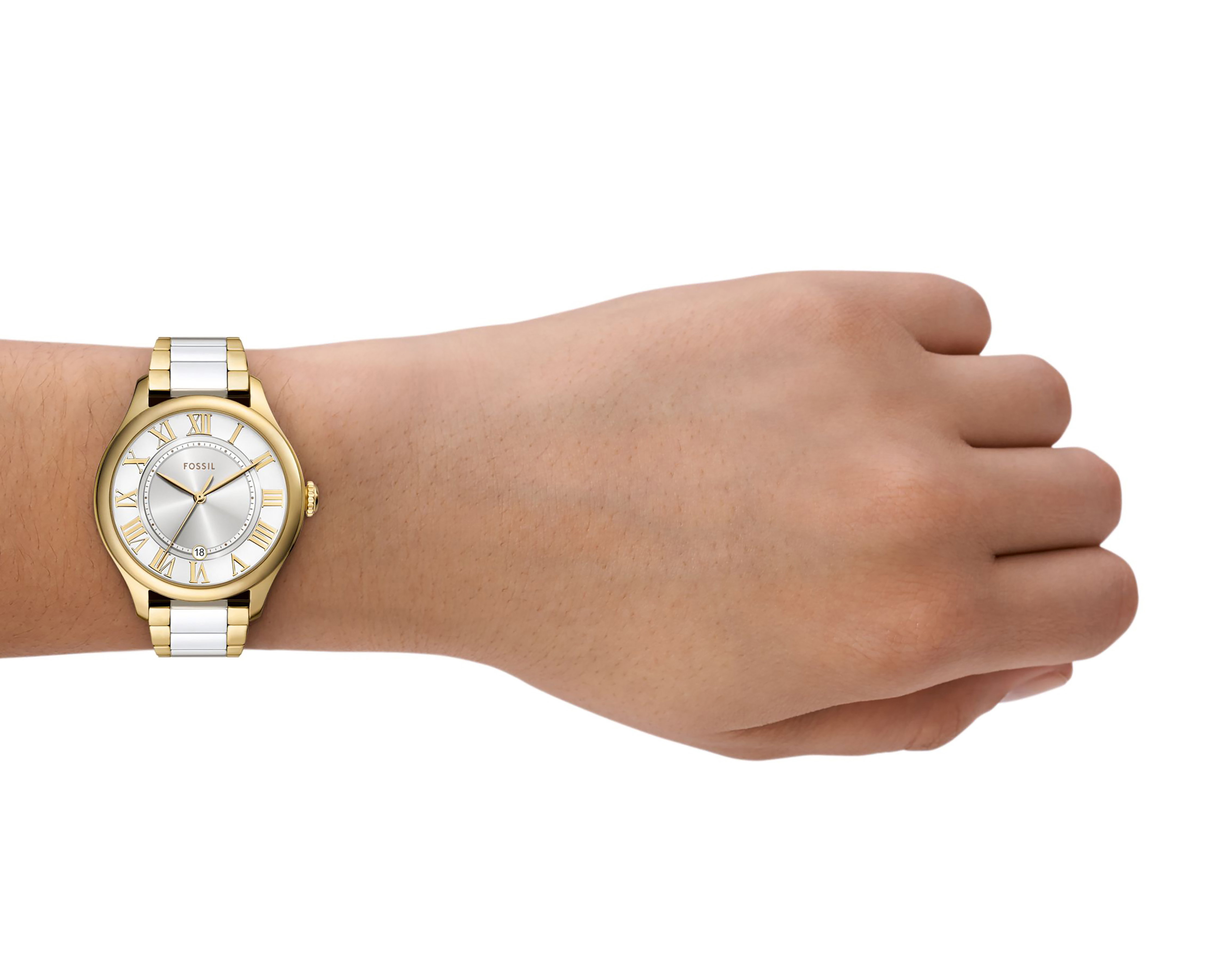 Foto 4 | Foto 4 | Reloj Fossil para Mujer CE1131 Dorado/Blanco