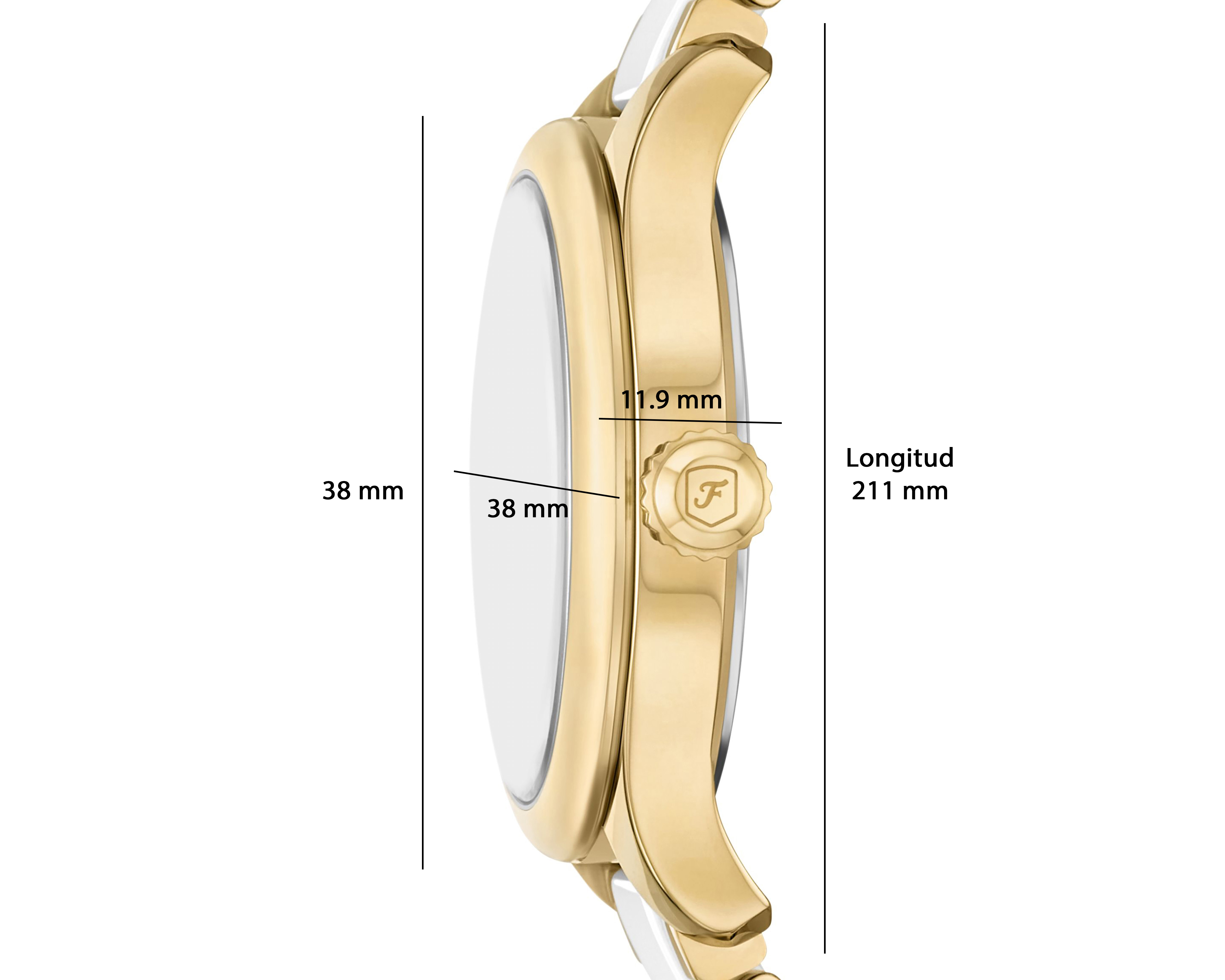 Foto 8 pulgar | Foto 7 | Reloj Fossil para Mujer CE1131 Dorado/Blanco