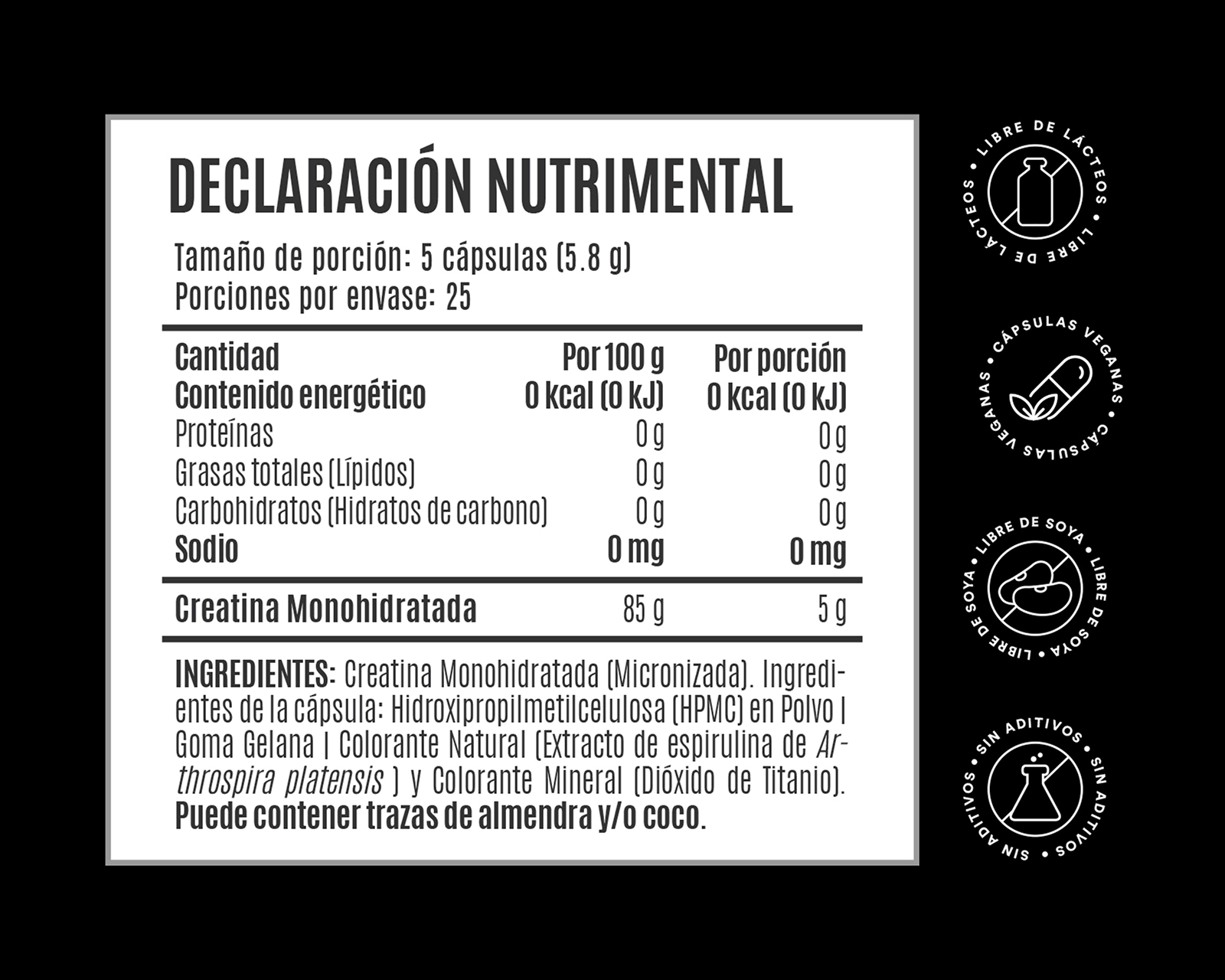 Foto 4 | Foto 4 | Suplemento Alimenticio Creatina Monohidratada Birdman 125 Cápsulas