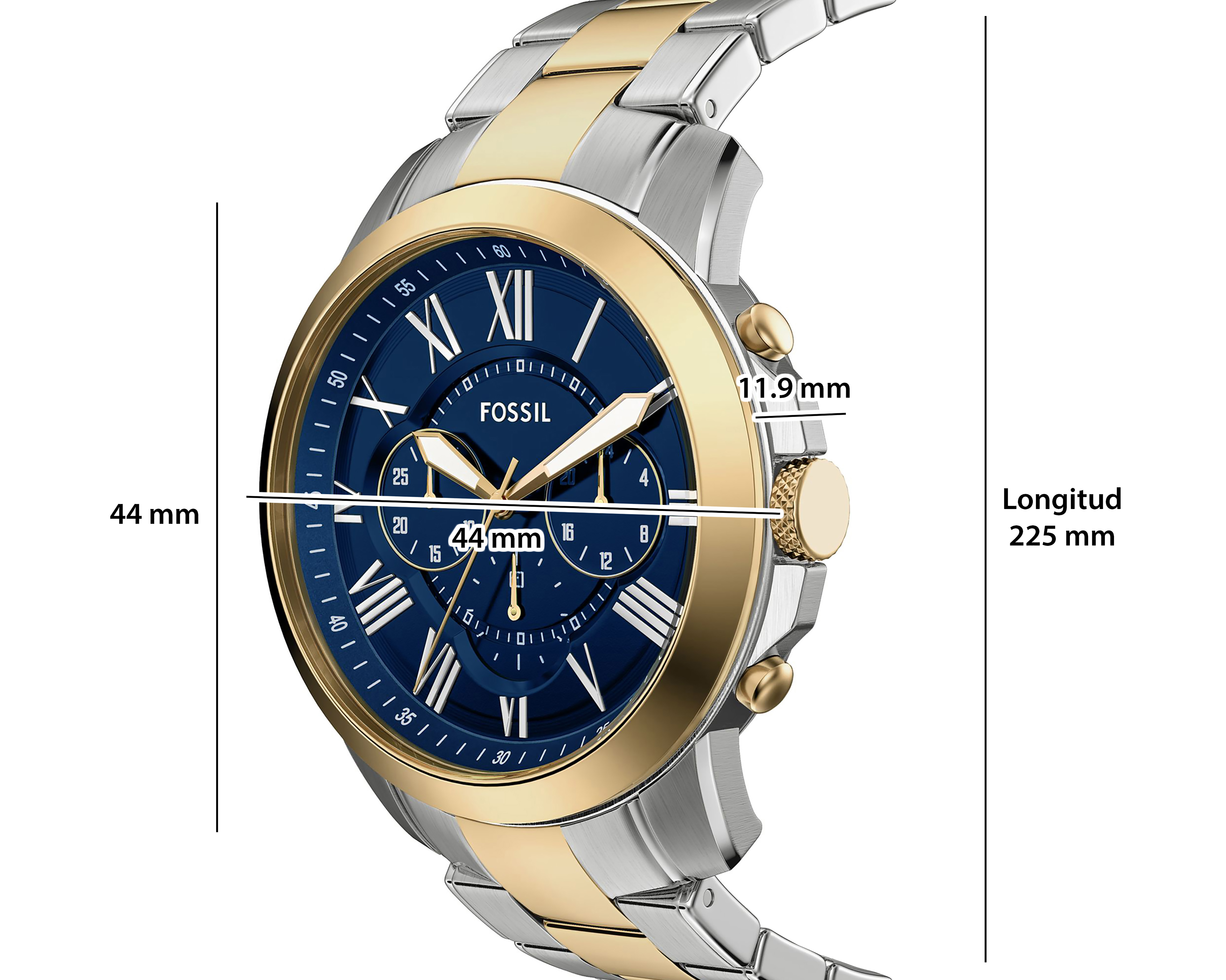 Foto 11 pulgar | Foto 10 | Reloj Fossil para Hombre FS6132 Dorado-Plateado