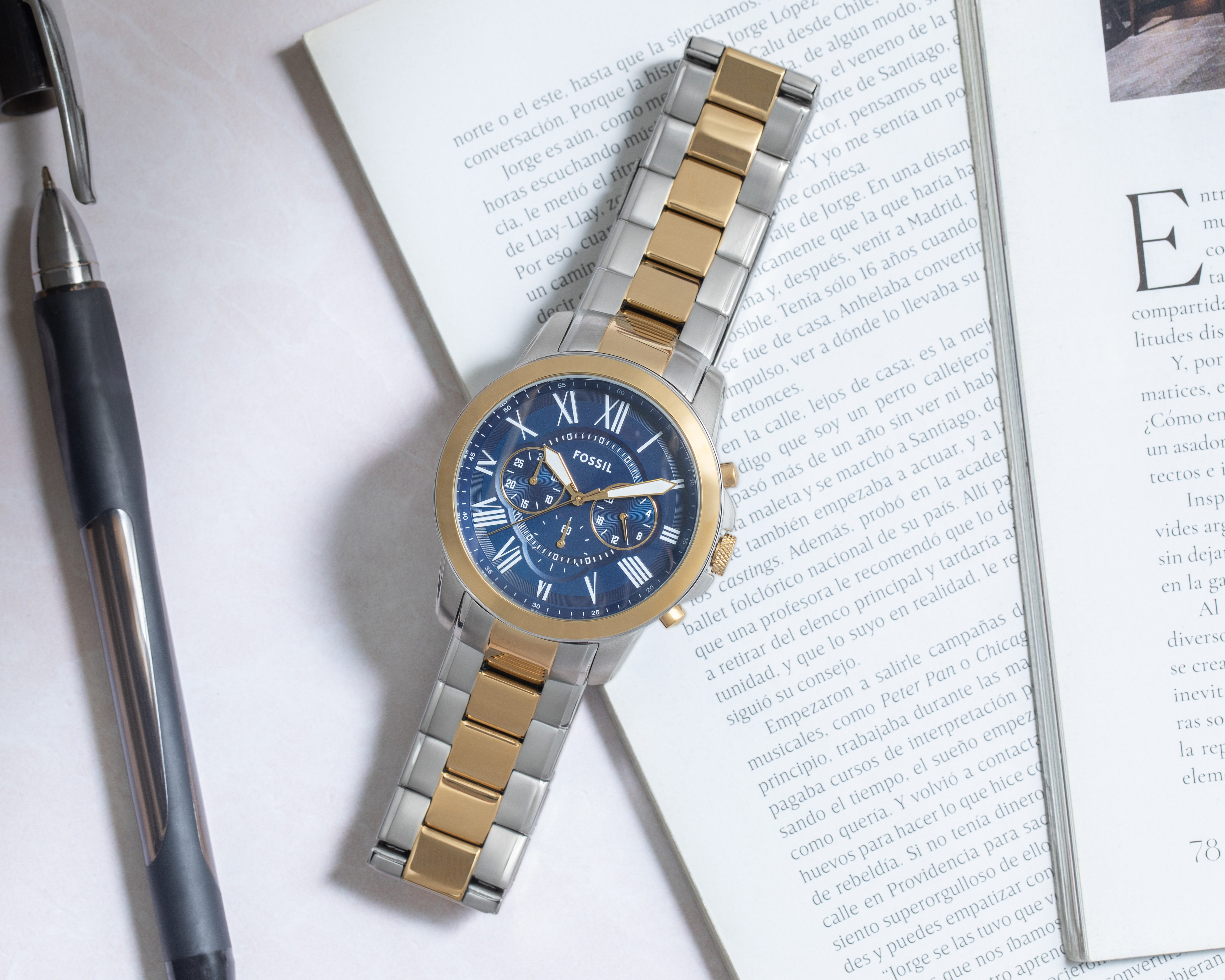Foto 9 | Foto 9 | Reloj Fossil para Hombre FS6132 Dorado-Plateado