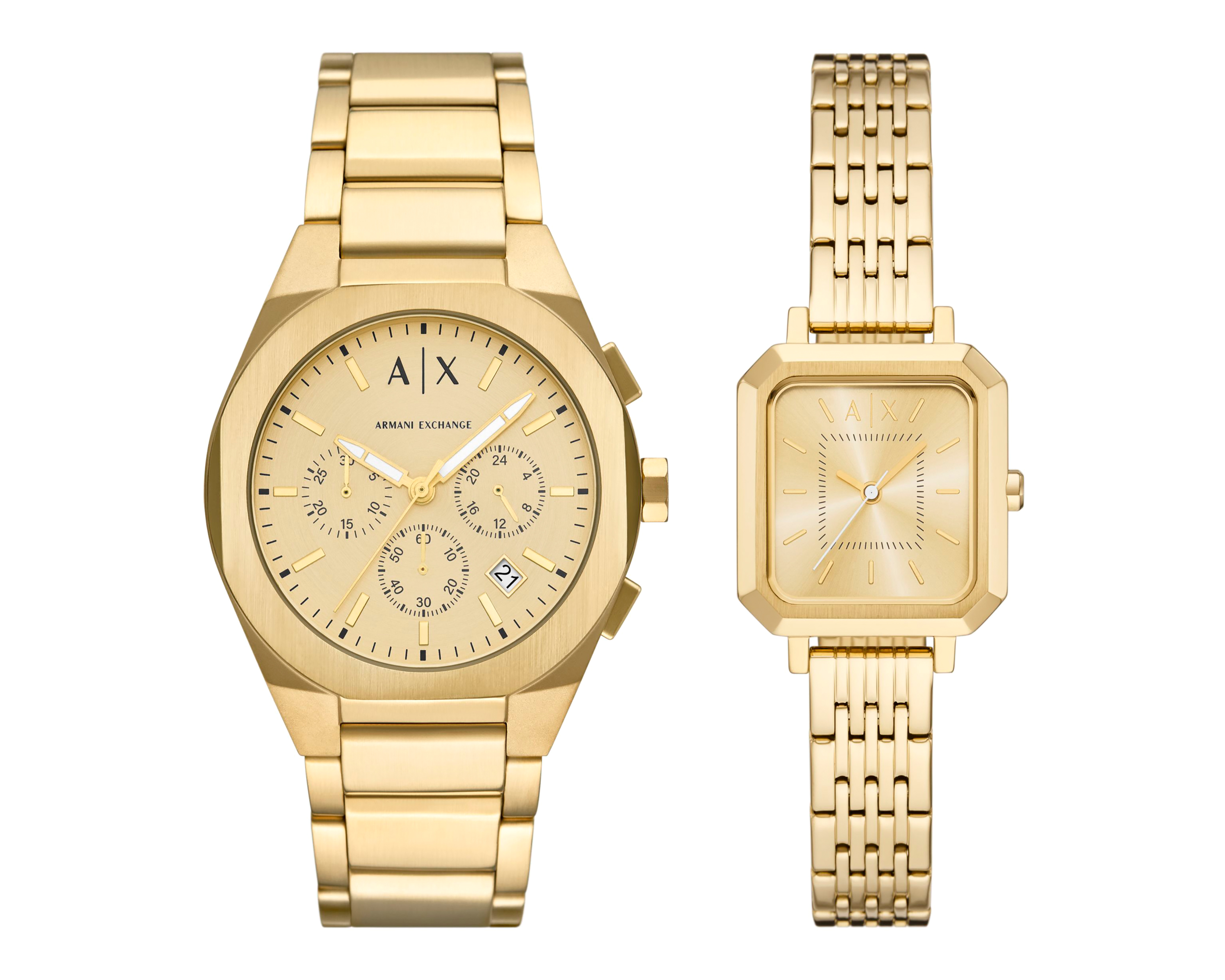 Foto 2 pulgar | Foto 1 | Reloj Armani Exchange para Hombre y Mujer AX7171SET 2 Piezas
