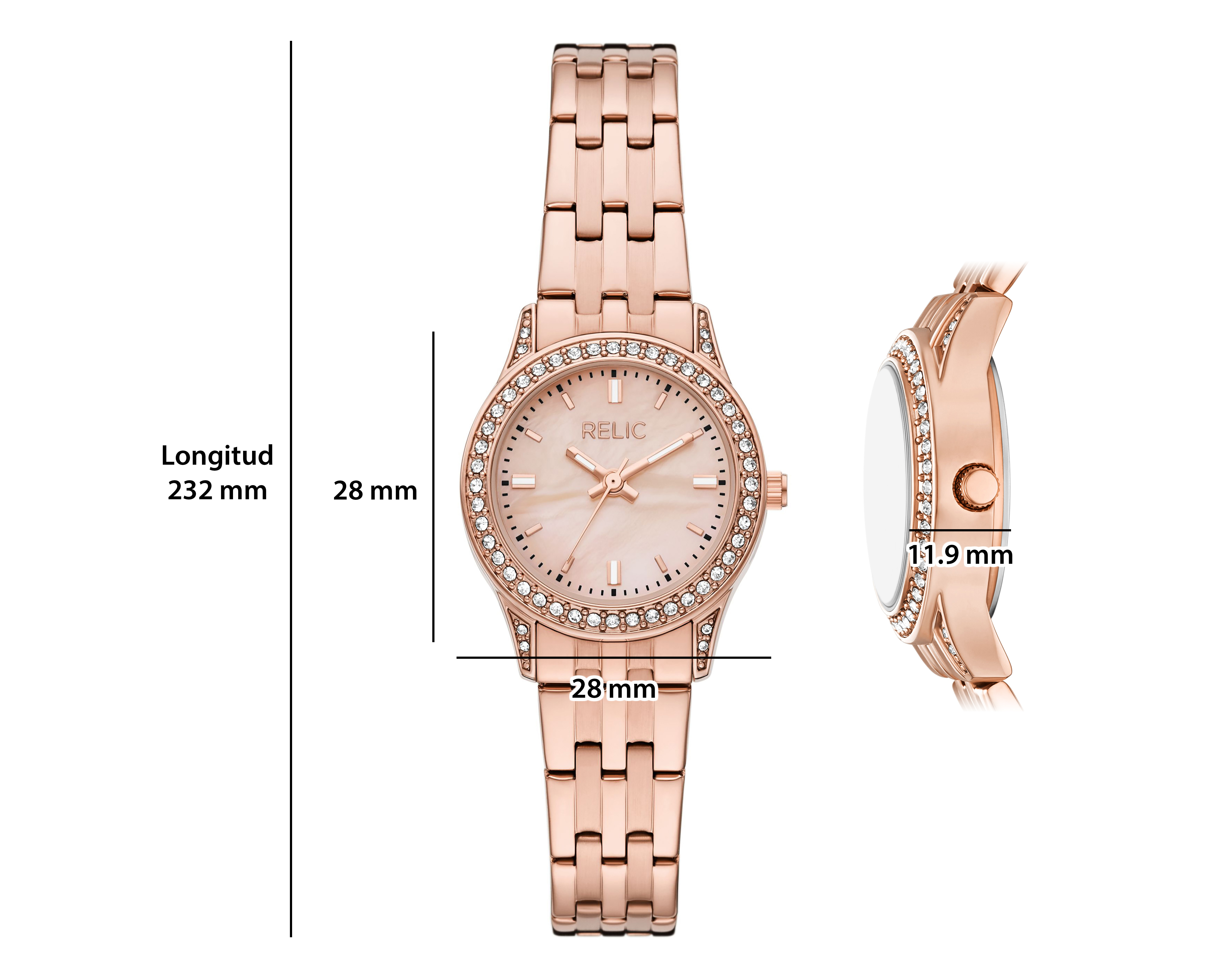 Foto 6 pulgar | Foto 5 | Reloj Relic para Mujer ZR37301 Oro Rosa