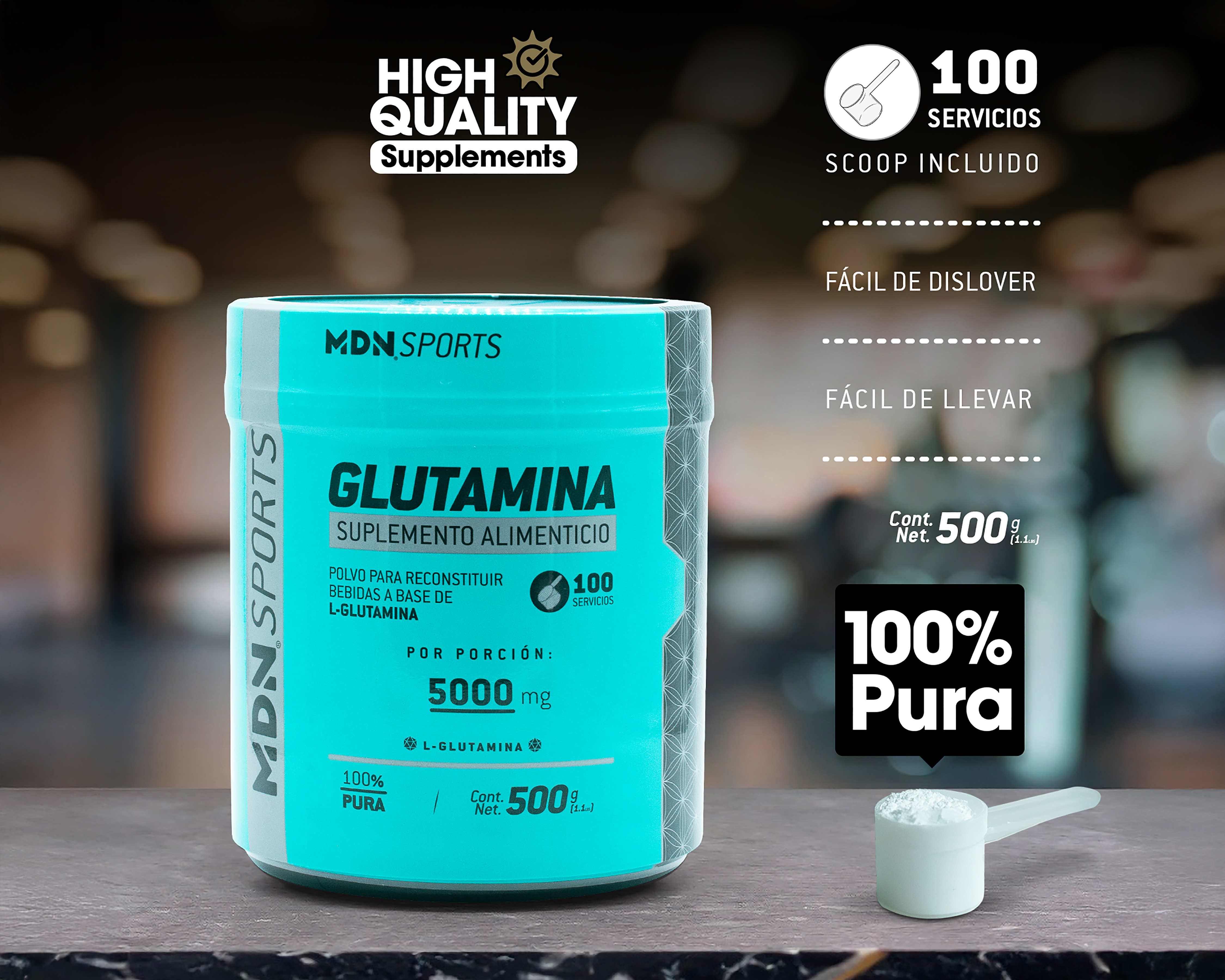 Foto 4 pulgar | Foto 3 | Suplemento Alimenticio MDN Sports Glutamina  500 Gramos