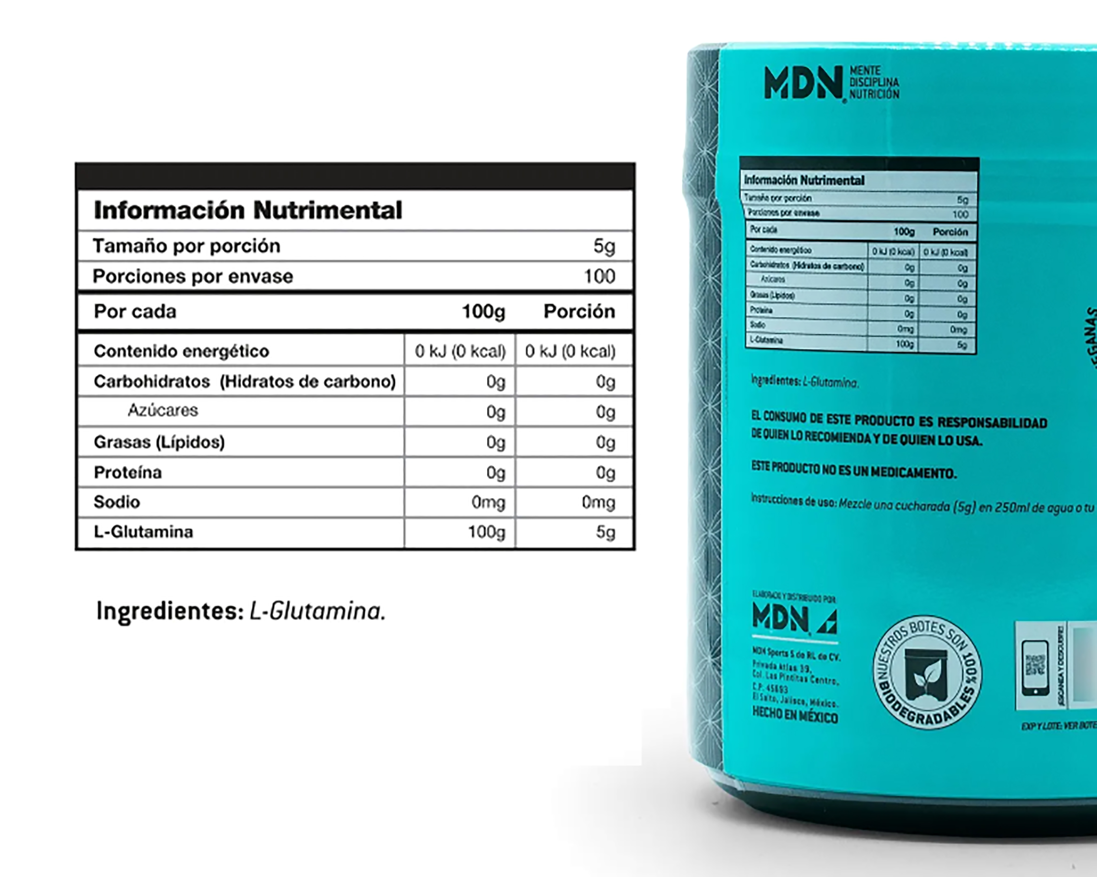 Foto 4 | Foto 4 | Suplemento Alimenticio MDN Sports Glutamina  500 Gramos