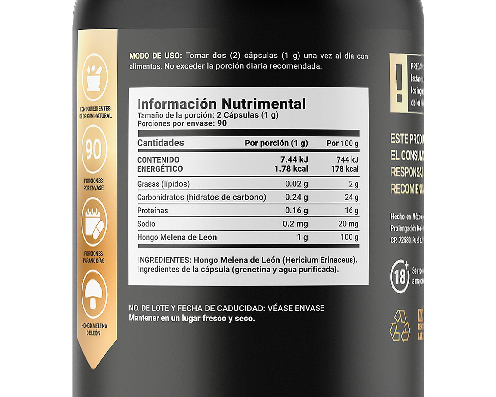 Foto 2 | Foto 2 | Suplemento Alimenticio B Life Lions Mane Blend Hongo Melena de León 189 Cápsulas 90 g