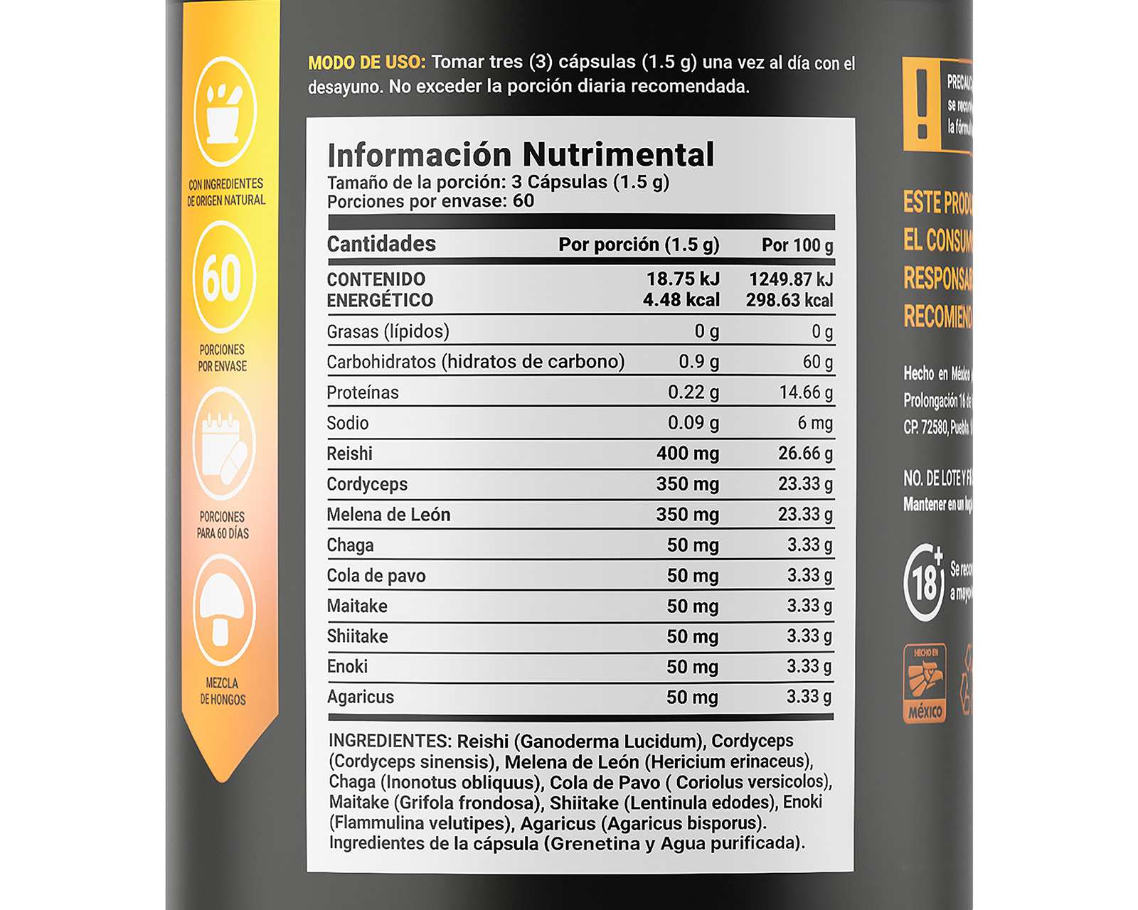 Foto 2 | Foto 2 | Suplemento Alimenticio Mushroom Blend B Life 90 Gramos