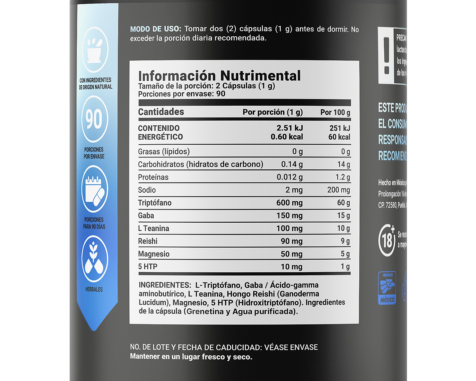 Foto 3 pulgar | Foto 2 | Suplemento Alimenticio B Life L-Triptófano Plantas y Minerales 180 Cápsulas