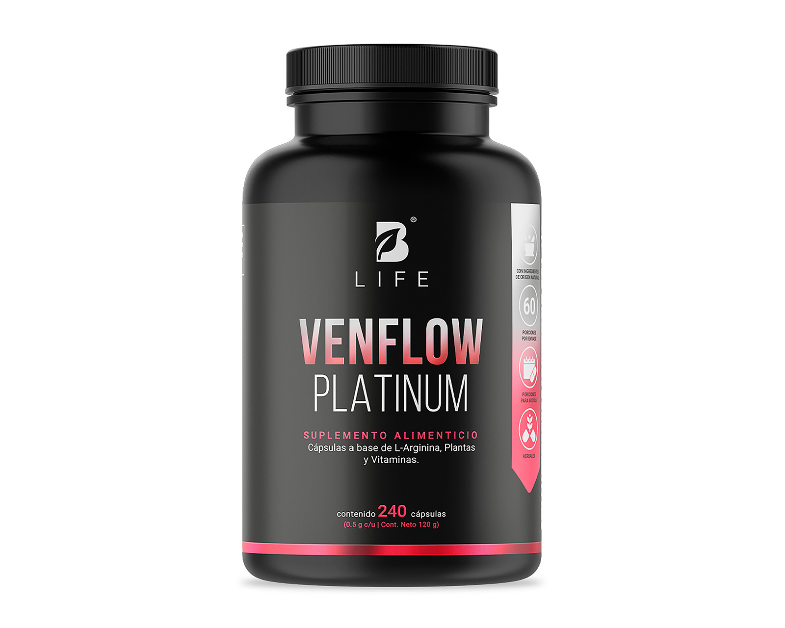 Suplemento Alimenticio B Life L-Argininia Plantas y Vitaminas 240 Cápsulas