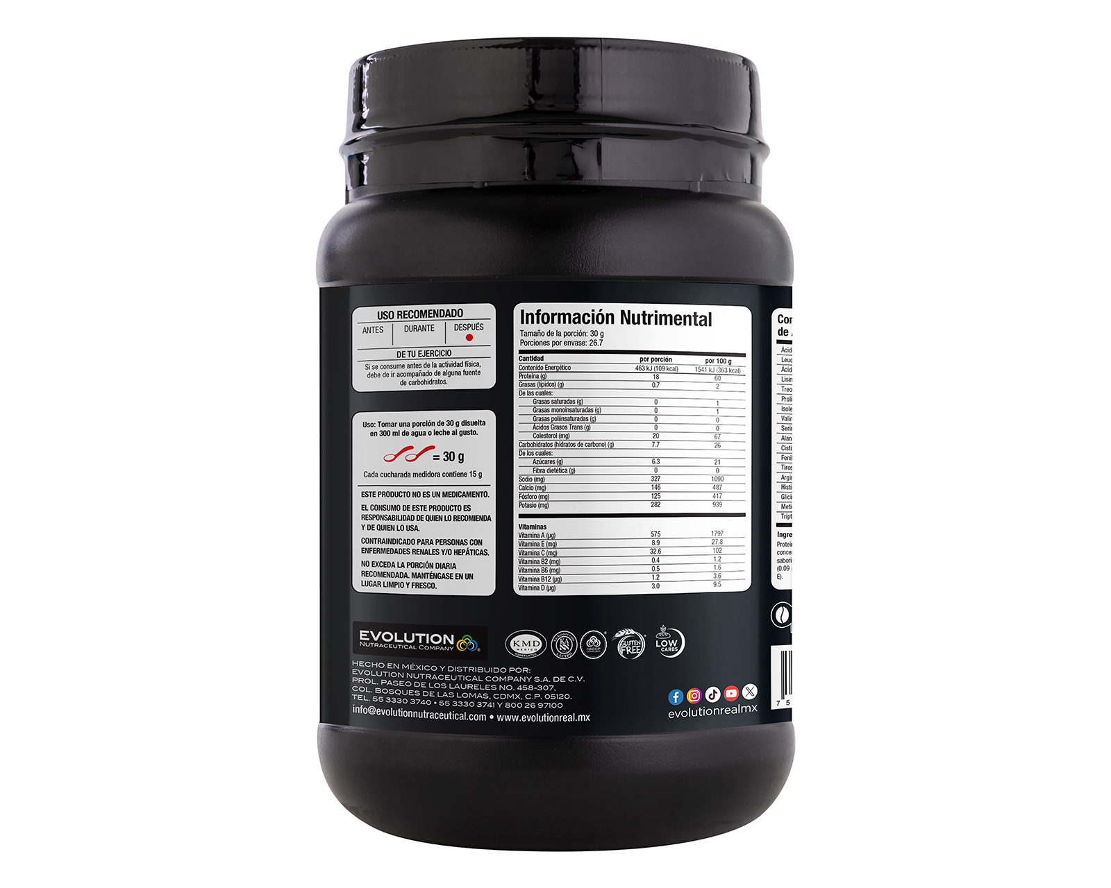 Foto 2 | Foto 2 | Suplemento Alimenticio Evolution WP60 Proteína de Suero de Leche 800 Gramos