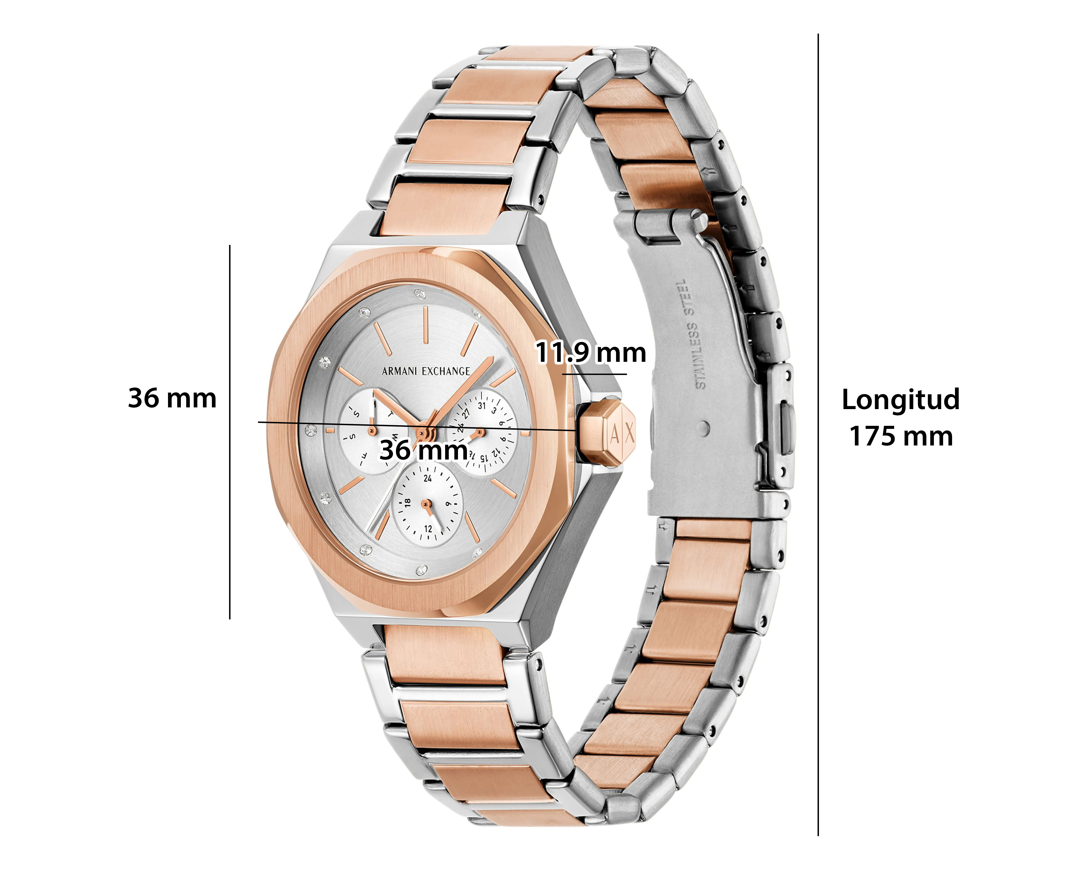 Foto 7 | Foto 7 | Reloj Armani Exchange para Mujer AX4623 Oro Rosa