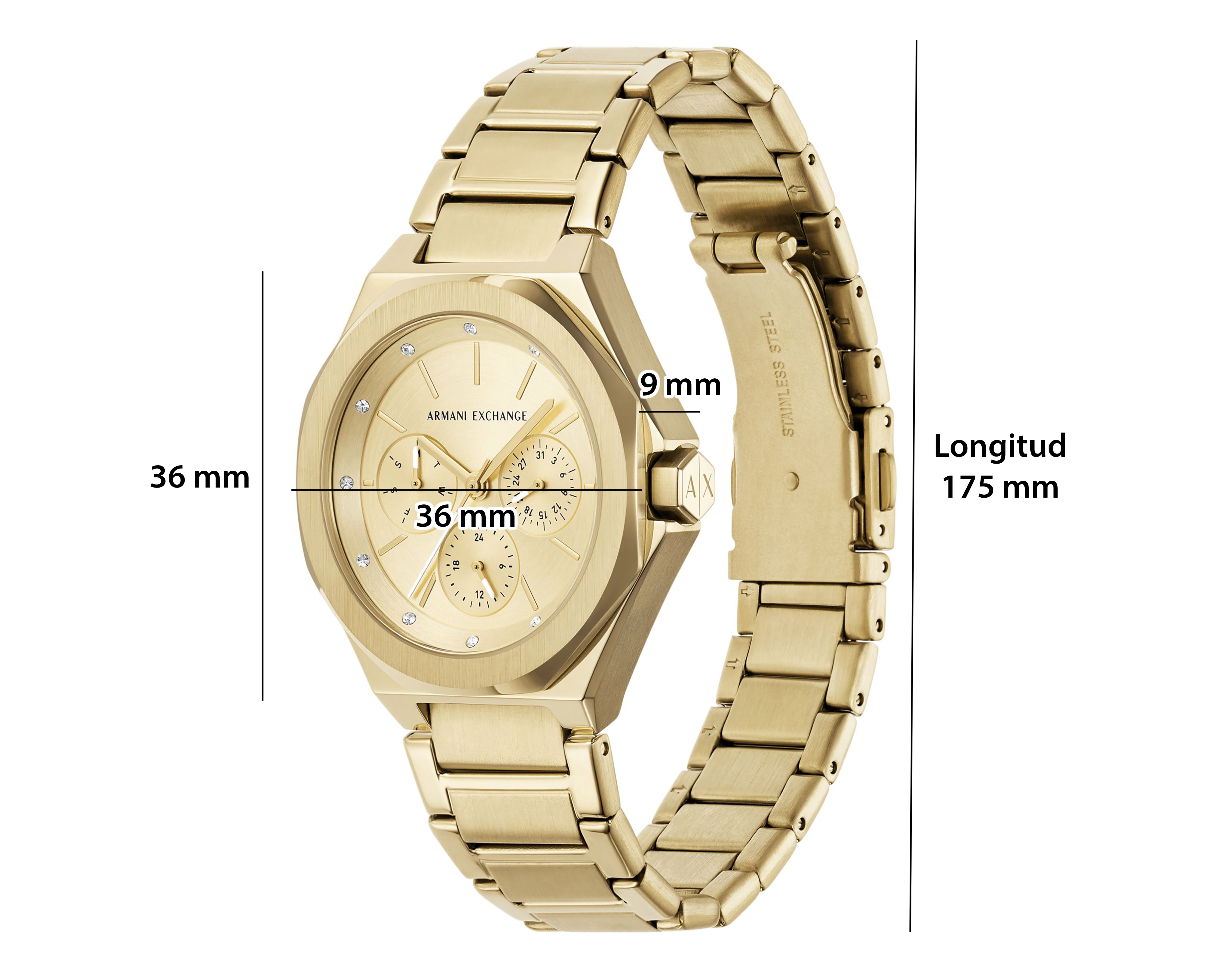 Foto 7 pulgar | Foto 6 | Reloj Armani Exchange para Mujer AX4624 Dorado