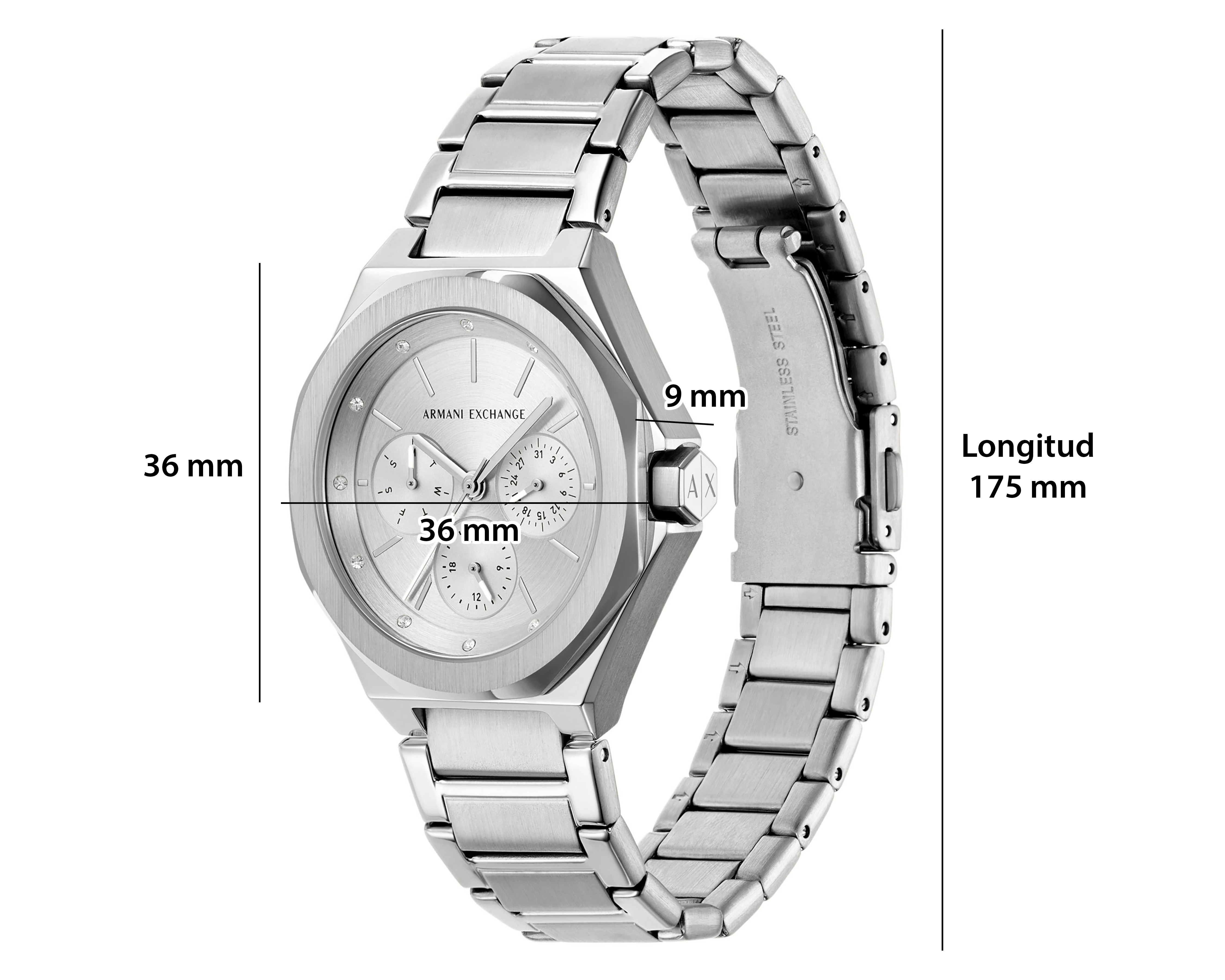 Foto 8 pulgar | Foto 7 | Reloj Armani Exchange para Mujer Street Plateado