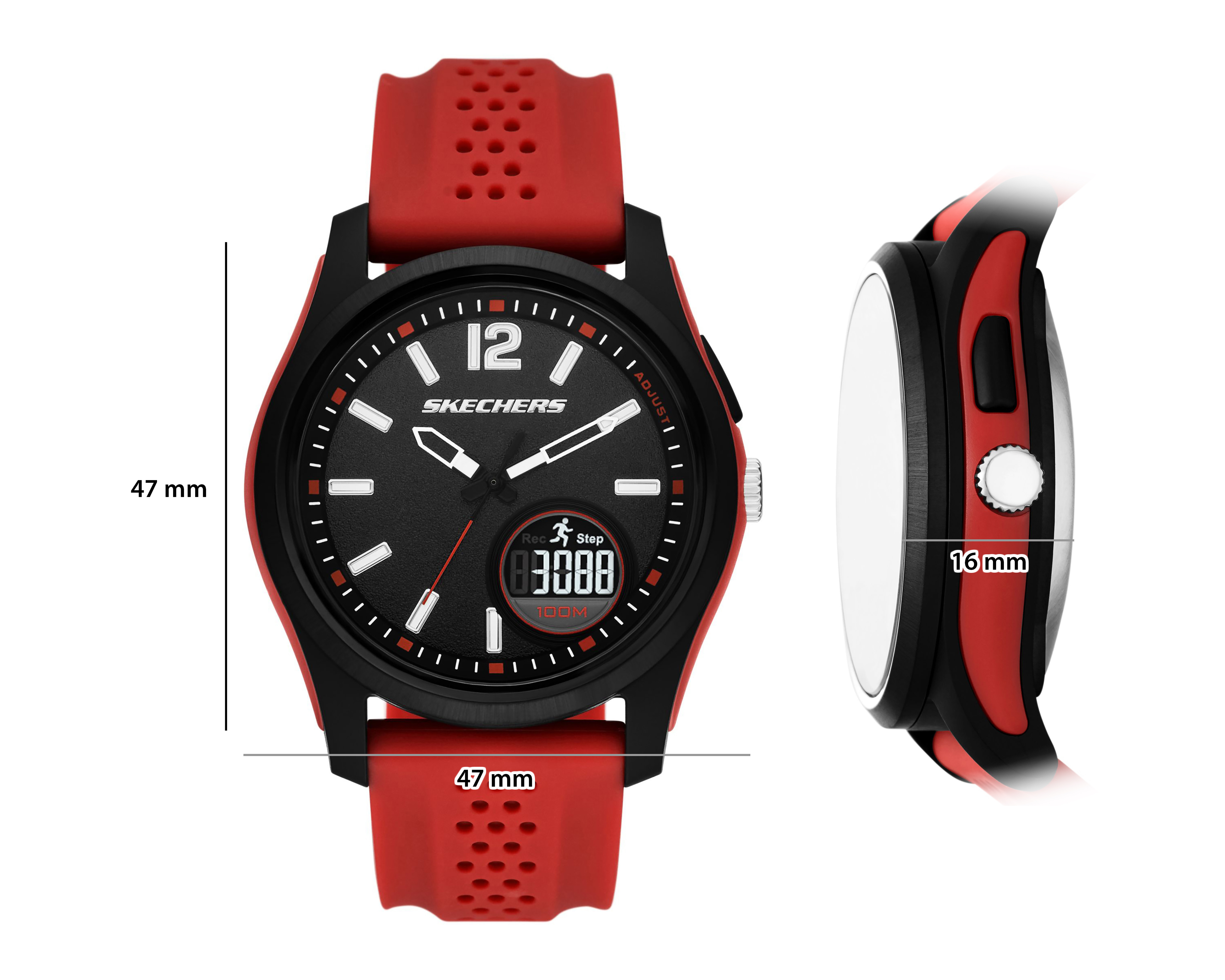Foto 6 | Foto 6 | Reloj Skechers para Hombre Sellas Rojo