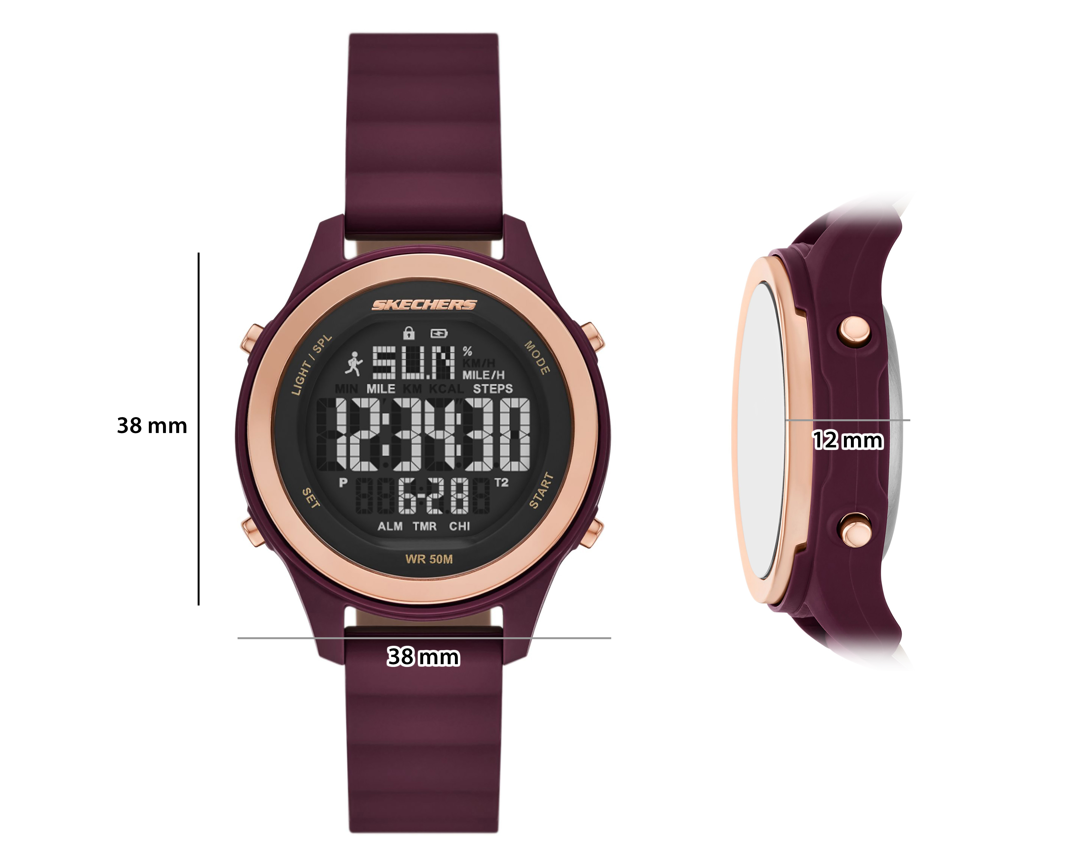 Foto 8 | Foto 8 | Reloj Skechers para Mujer Fairhaven Borgoña