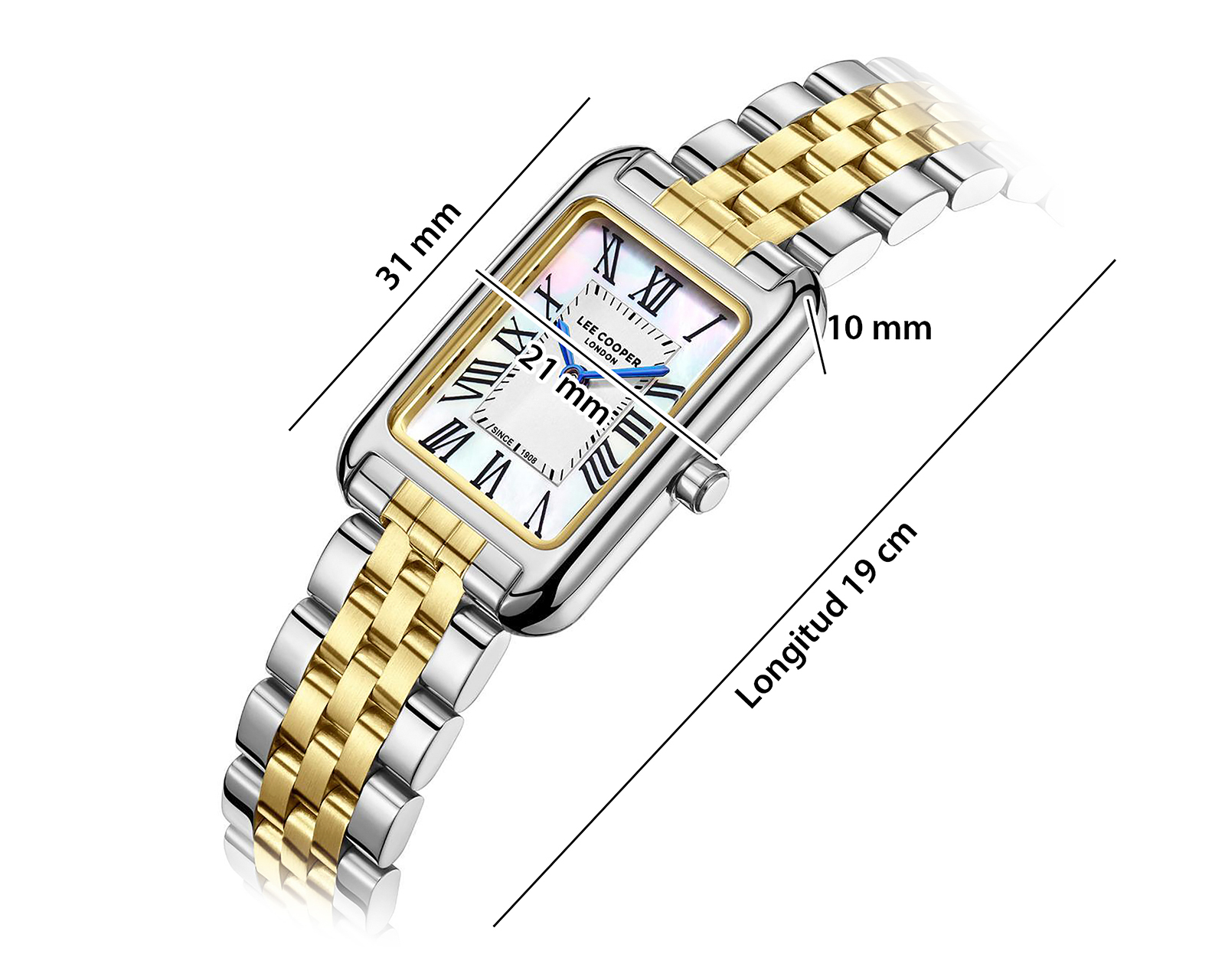 Foto 5 | Foto 5 | Reloj Lee Cooper para Mujer LC08135.220 Plateado/Dorado