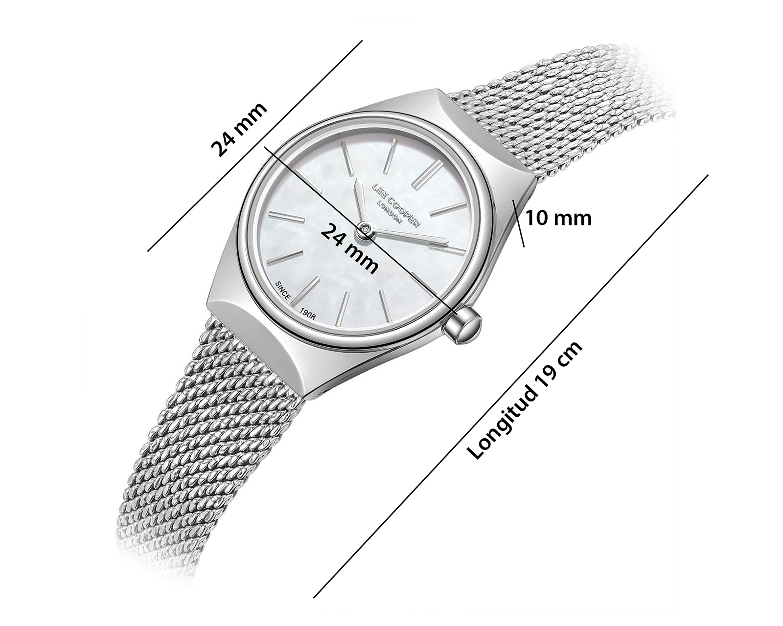 Foto 5 | Foto 5 | Reloj Lee Cooper para Mujer LC08140.320 Plateado