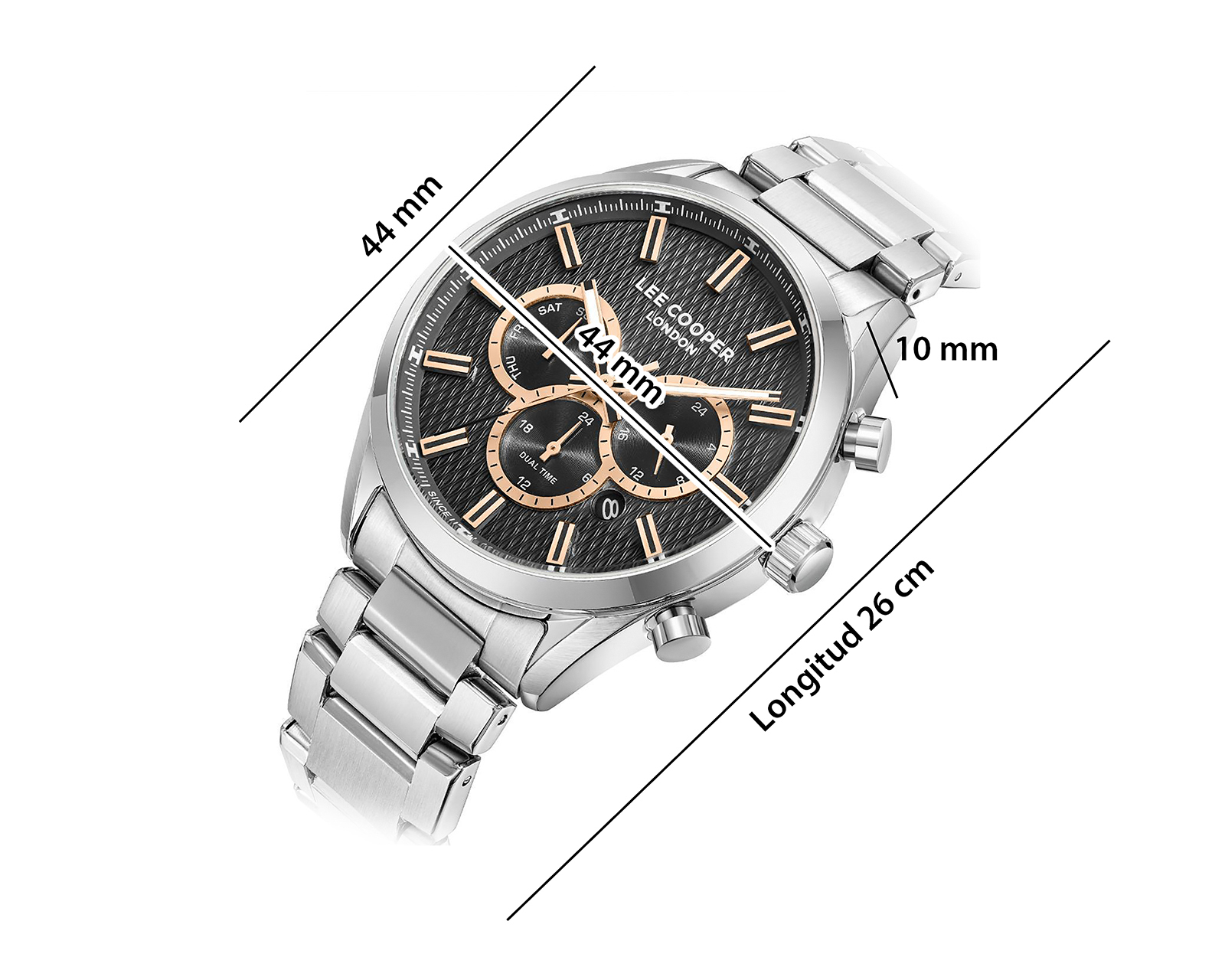 Foto 6 | Foto 6 | Reloj Lee Cooper para Hombre LC08153.360 Plateado