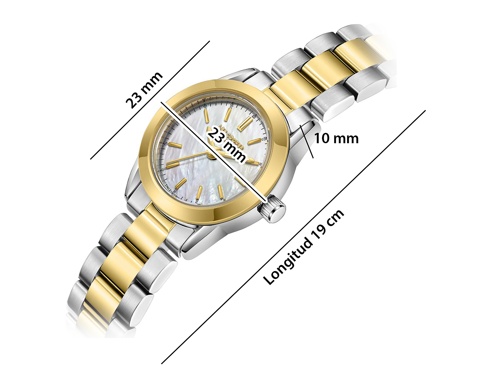 Foto 5 | Foto 5 | Reloj Lee Cooper para Mujer LC08162220 Plateado con Dorado
