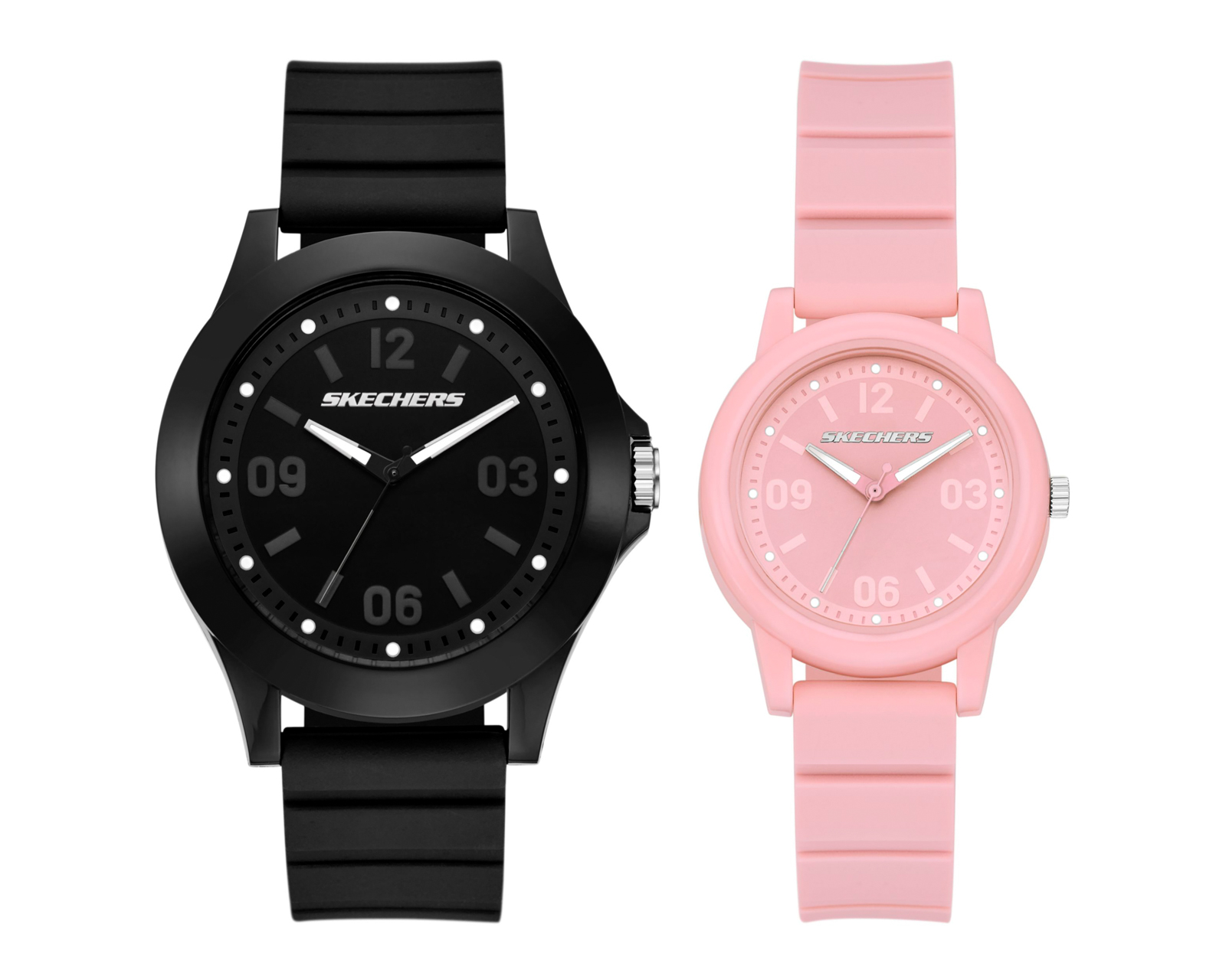 Foto 1 | Foto 1 | Set de Relojes Pareja Mujer y Hombre Skechers Negro y Rosa SR9141
