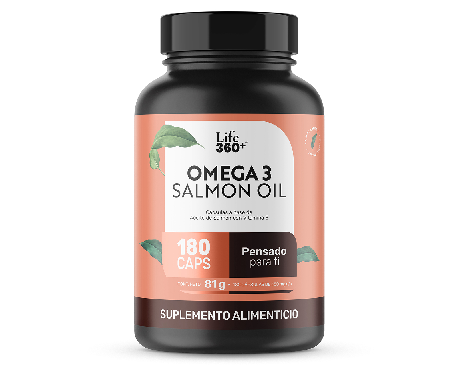 Foto 2 pulgar | Foto 1 | Suplemento Alimenticio Life360+ Omega 3 Salmon Oil 180 Cápsulas