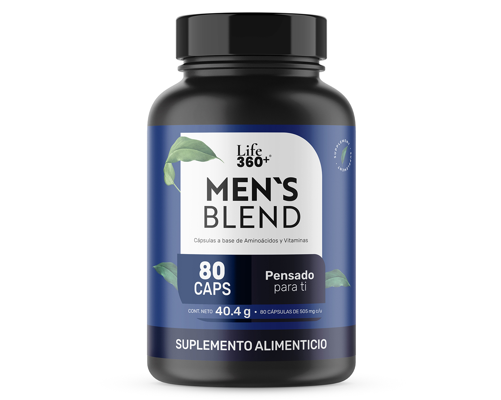 Suplemento Alimenticio Life360+ Men's Blend con Aminoácidos y Vitaminas 80 Cápsulas