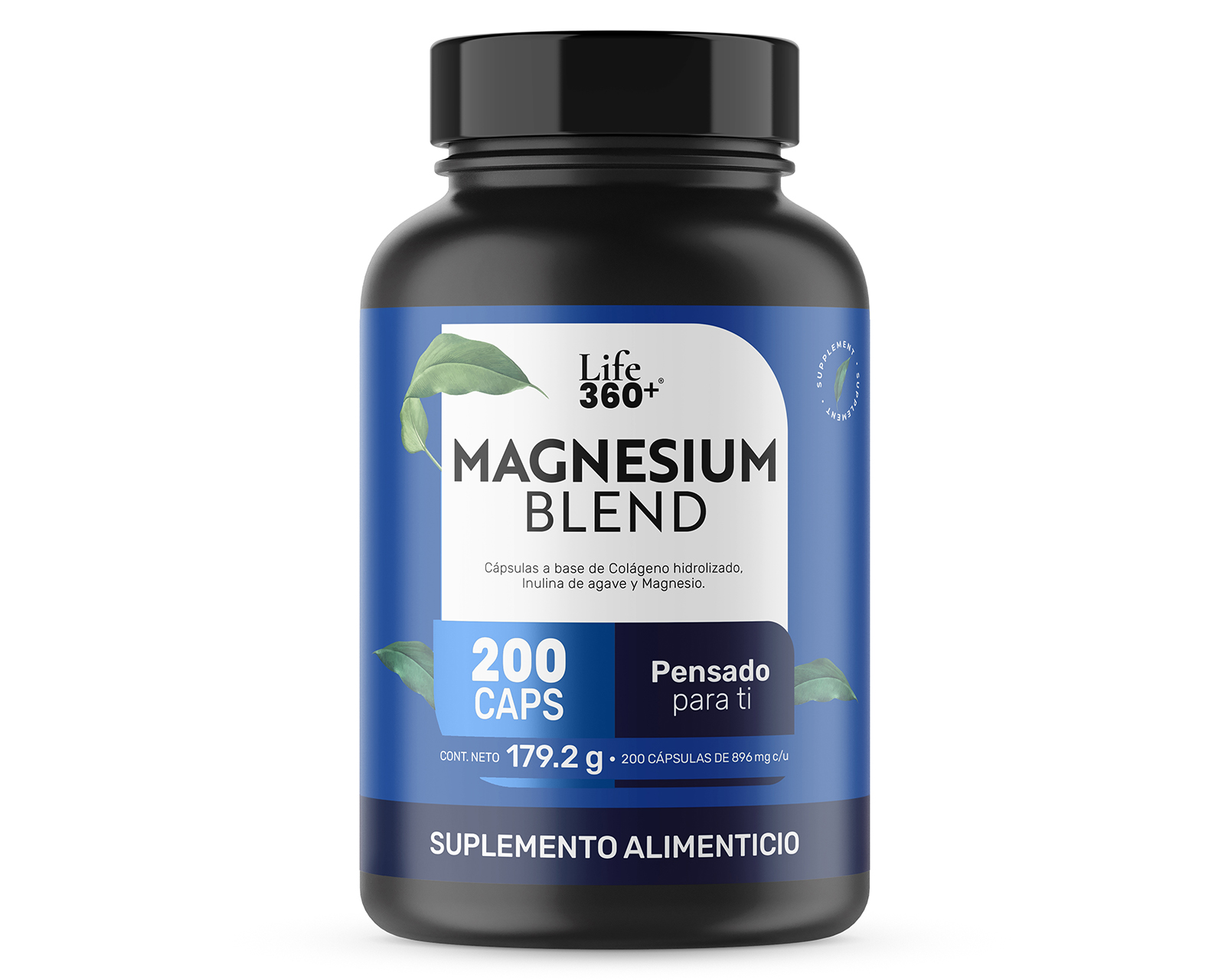 Suplemento Alimenticio Life360+ Colágeno Hidrolizado con Inulina de Agave y Magnesio 200 Cápsulas