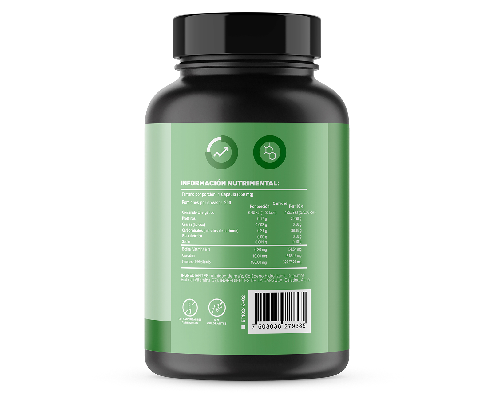 Foto 2 | Foto 2 | Suplemento Alimenticio Life360+ Colágeno Hidrolizado con Biotina y Queratina 200 Cápsulas