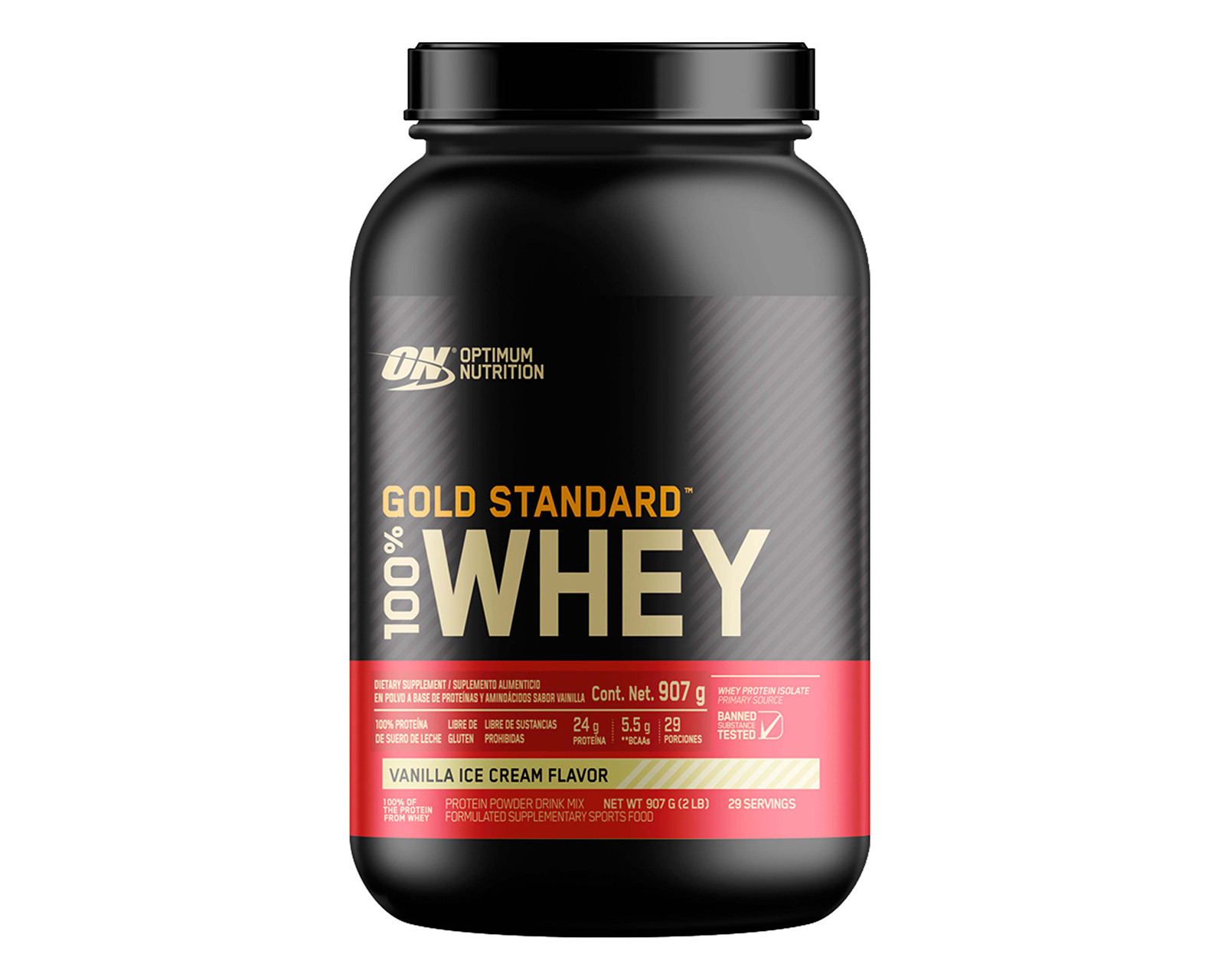 Proteína Optimum Nutrition Gold Standard Suero de Leche Sabor Helado de Vainilla 907 g