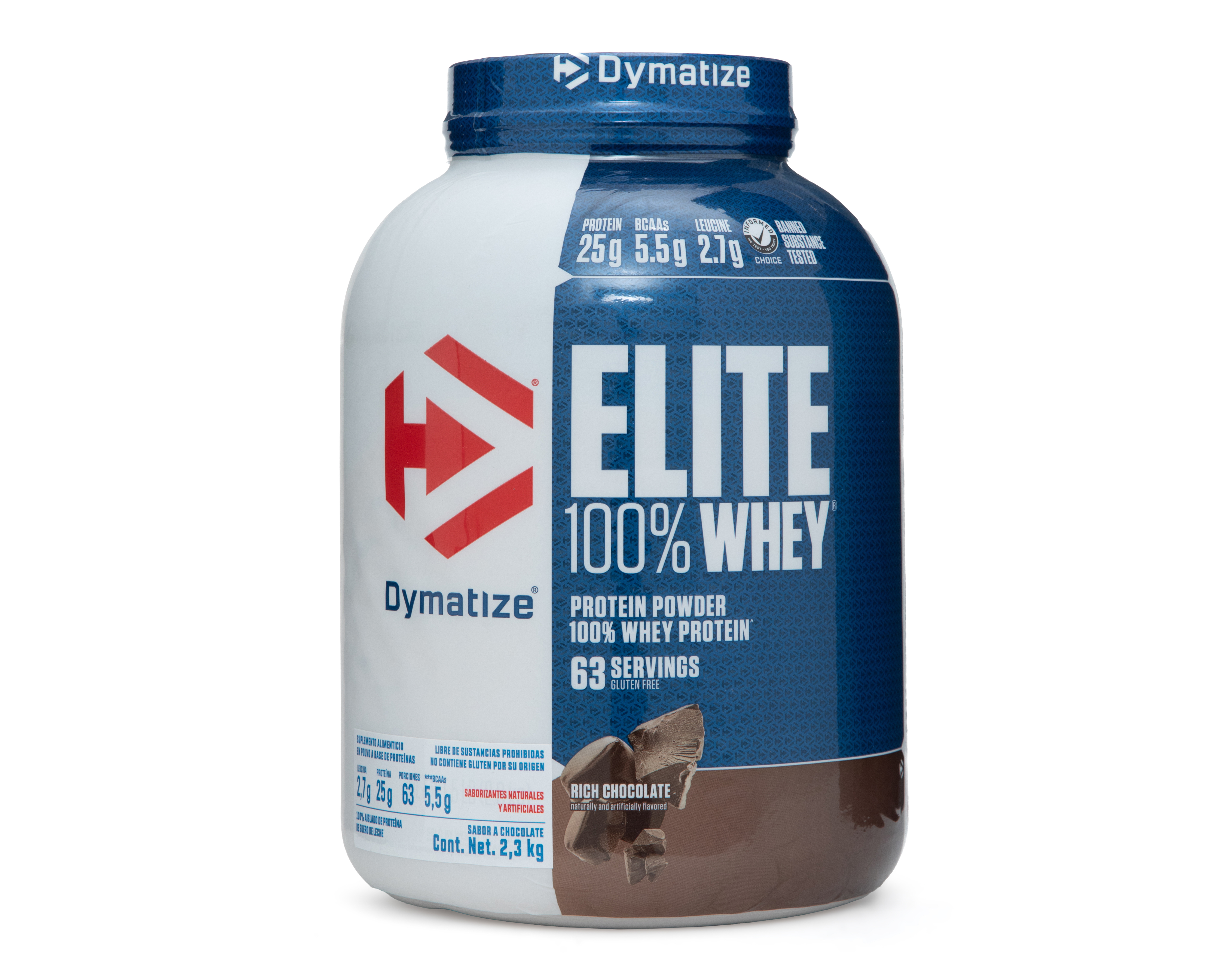 Suplemento Alimenticio Dymatize con Suero de Leche Sabor Chocolate 2.3 kg
