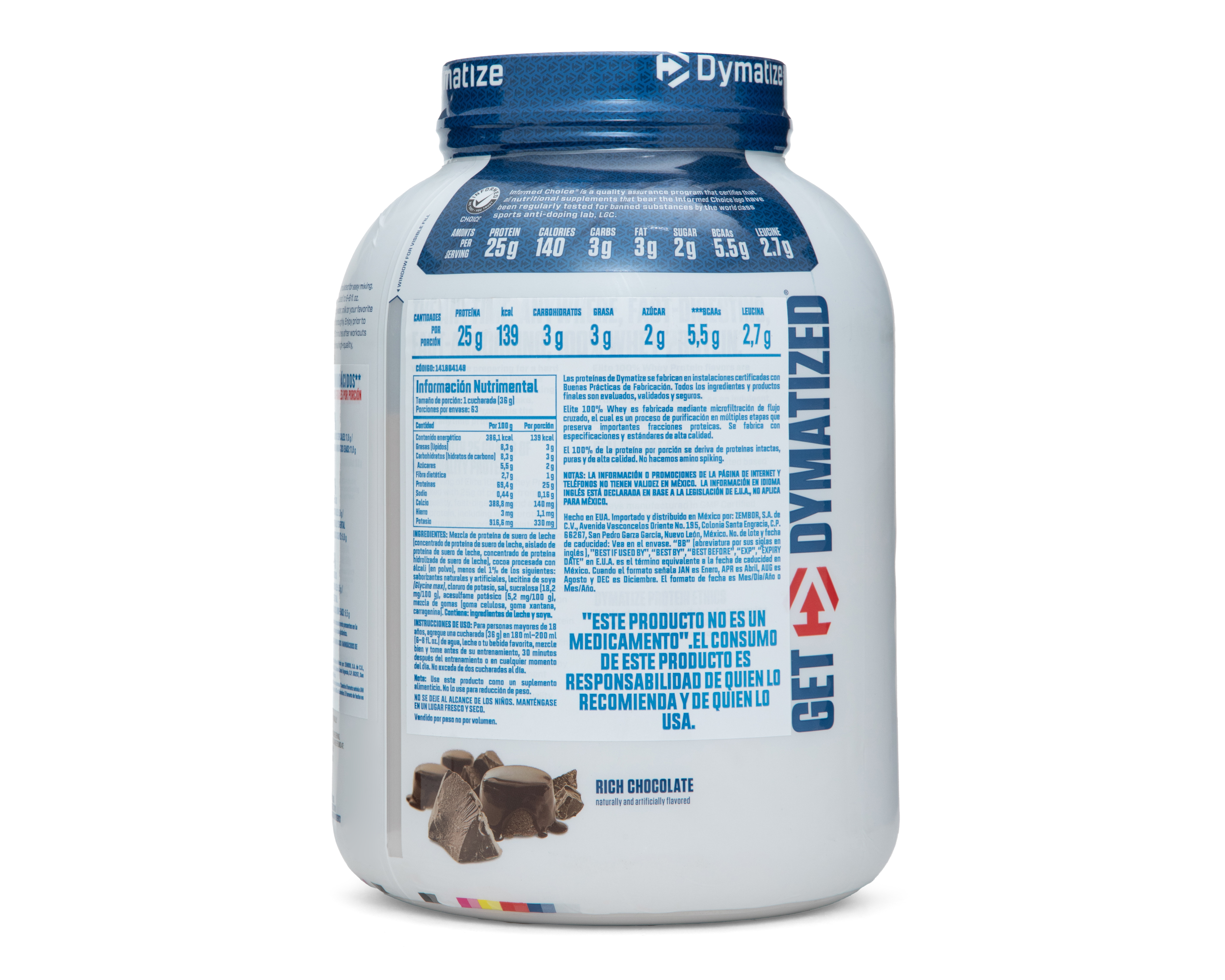 Foto 3 pulgar | Foto 2 | Suplemento Alimenticio Dymatize con Suero de Leche Sabor Chocolate 2.3 kg