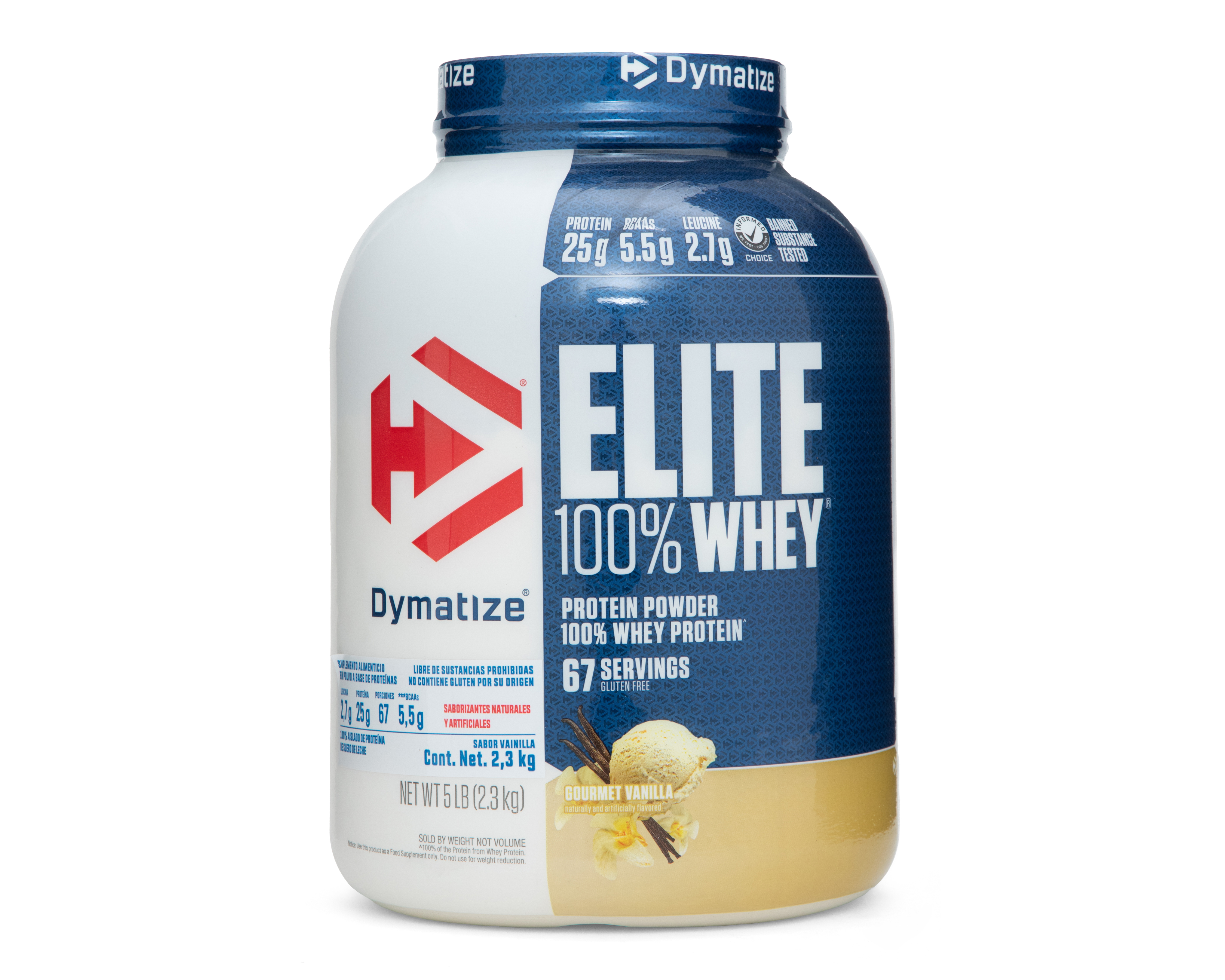 Suplemento Alimenticio Dymatize con Suero de Leche Sabor Vainilla 2.3 kg