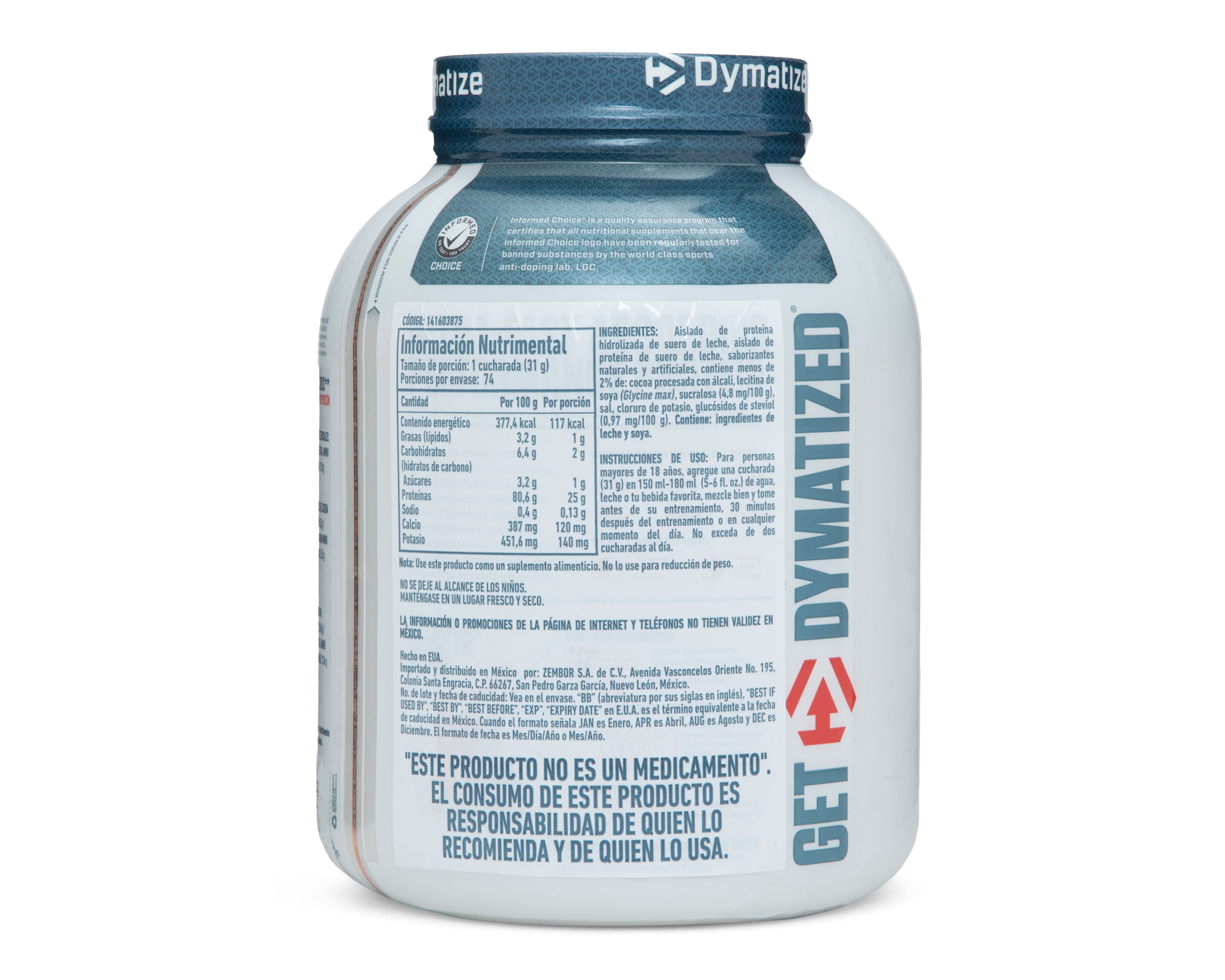 Foto 2 | Foto 2 | Suplemento Alimenticio Dymatize con Suero de Leche Hidrolizada Sabor Cookies & Cream 2.3 kg