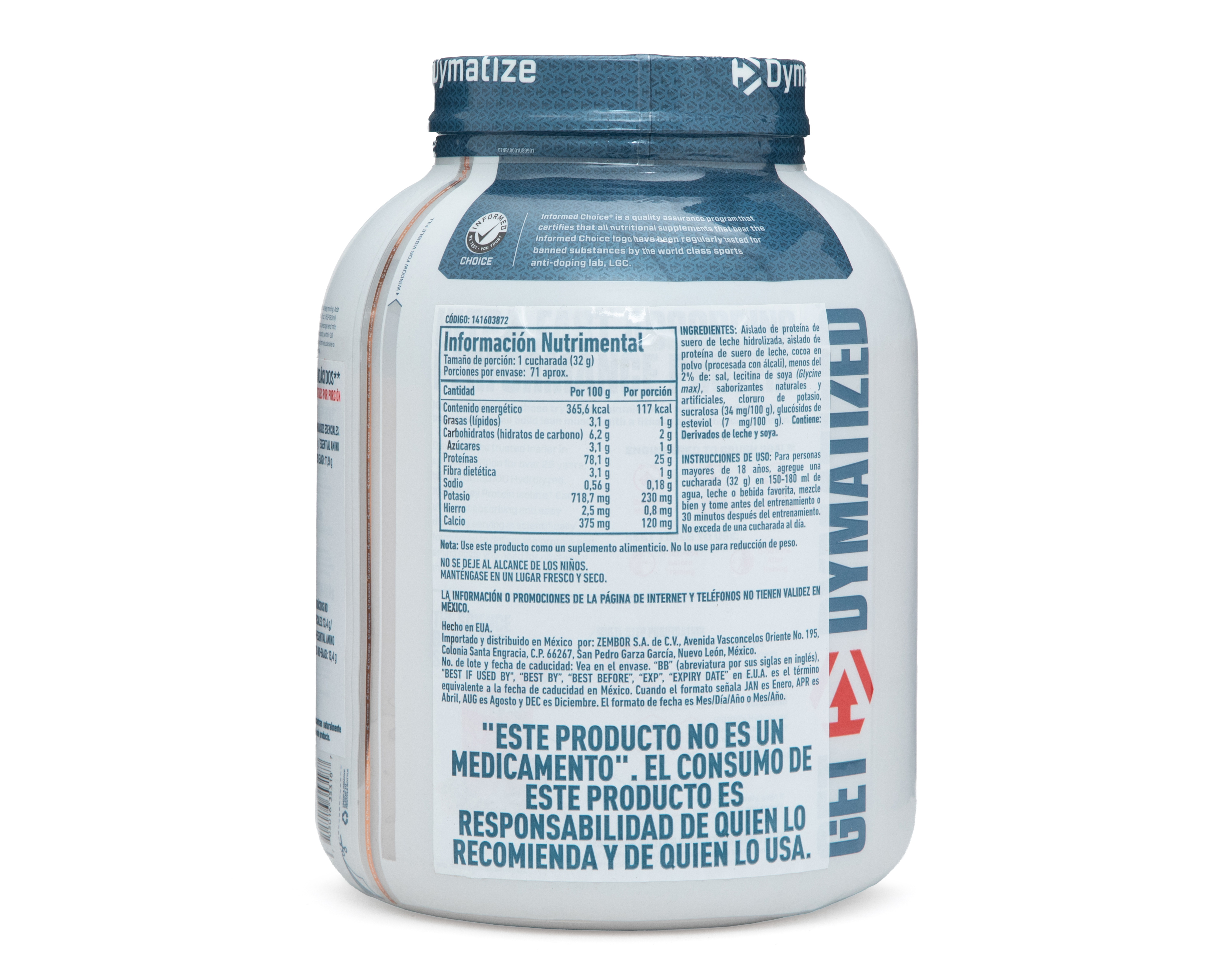 Foto 3 pulgar | Foto 2 | Suplemento Alimenticio Dymatize con Suero de Leche Hidrolizada Sabor Chocolate 2.3 kg