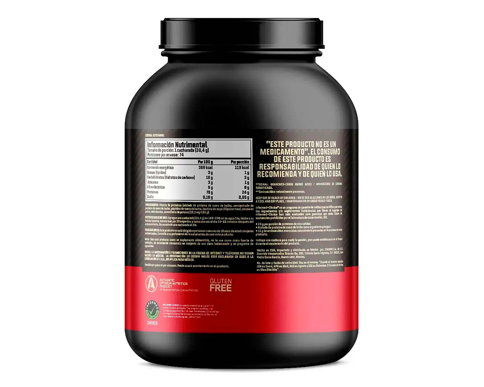 Foto 2 | Foto 2 | Proteína Optimum Nutrition Gold Standard Suero de Leche Sabor Chocolate 2.27 kg