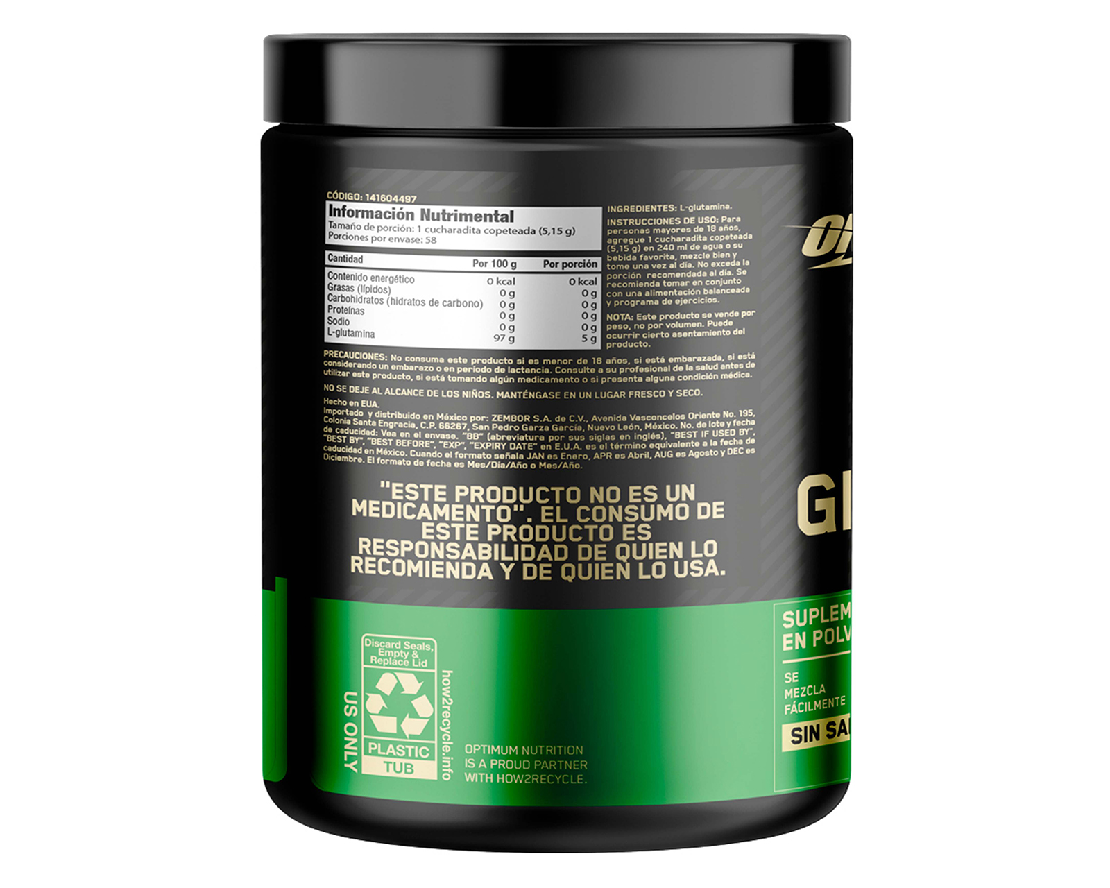 Foto 2 | Foto 2 | Suplemento Alimenticio Optimum Nutrition Glutamina 300 Gramos