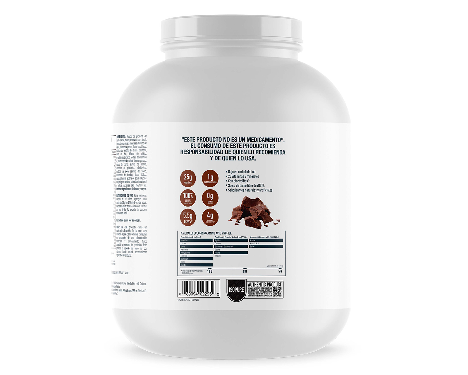 Foto 3 | Foto 3 | Proteína Isopure Low Carb Suero de Leche Sabor Chocolate 2.04 kg