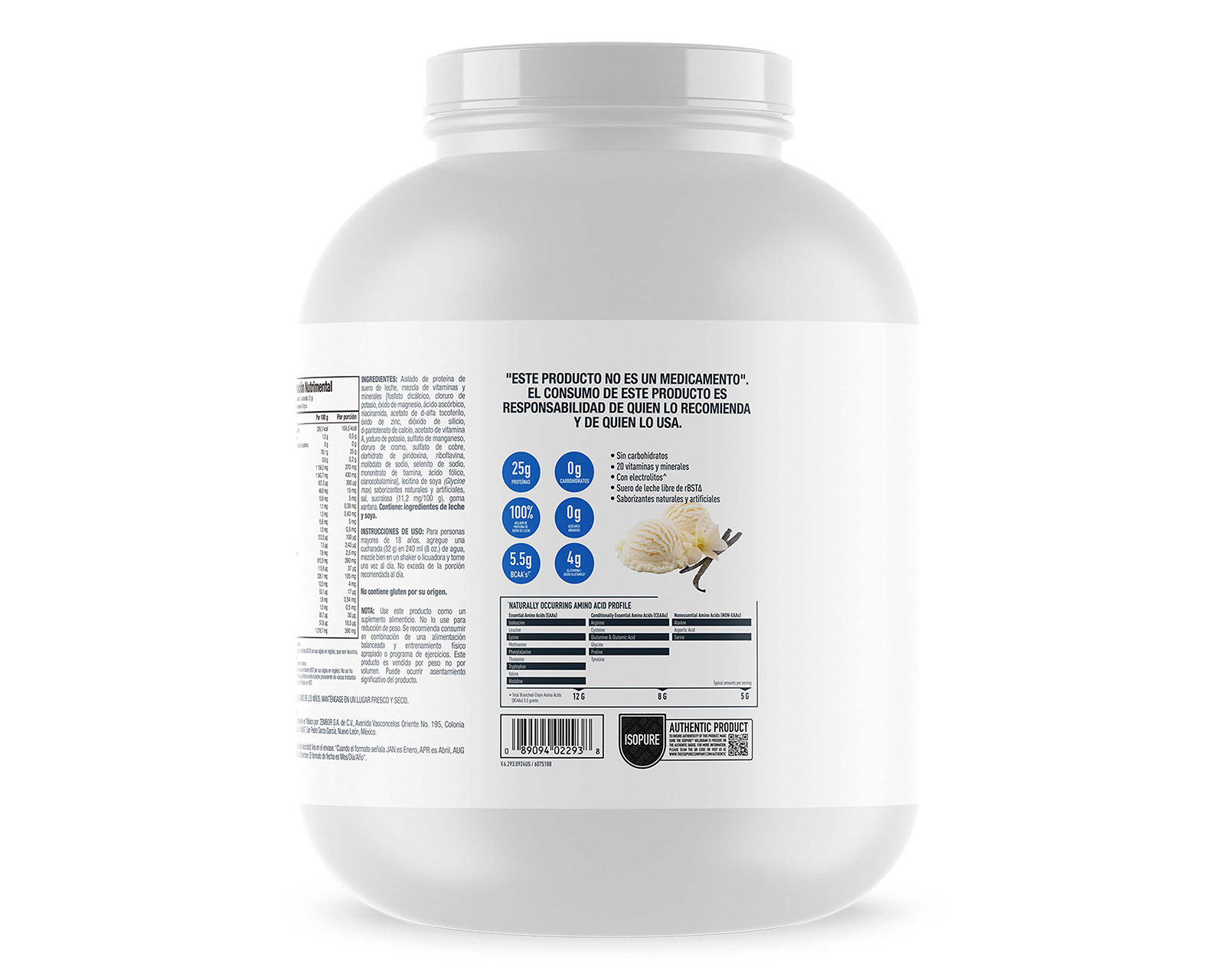 Foto 4 pulgar | Foto 3 | Proteína Isopure de Suero de Leche Sabor Vainilla 2.1 kg