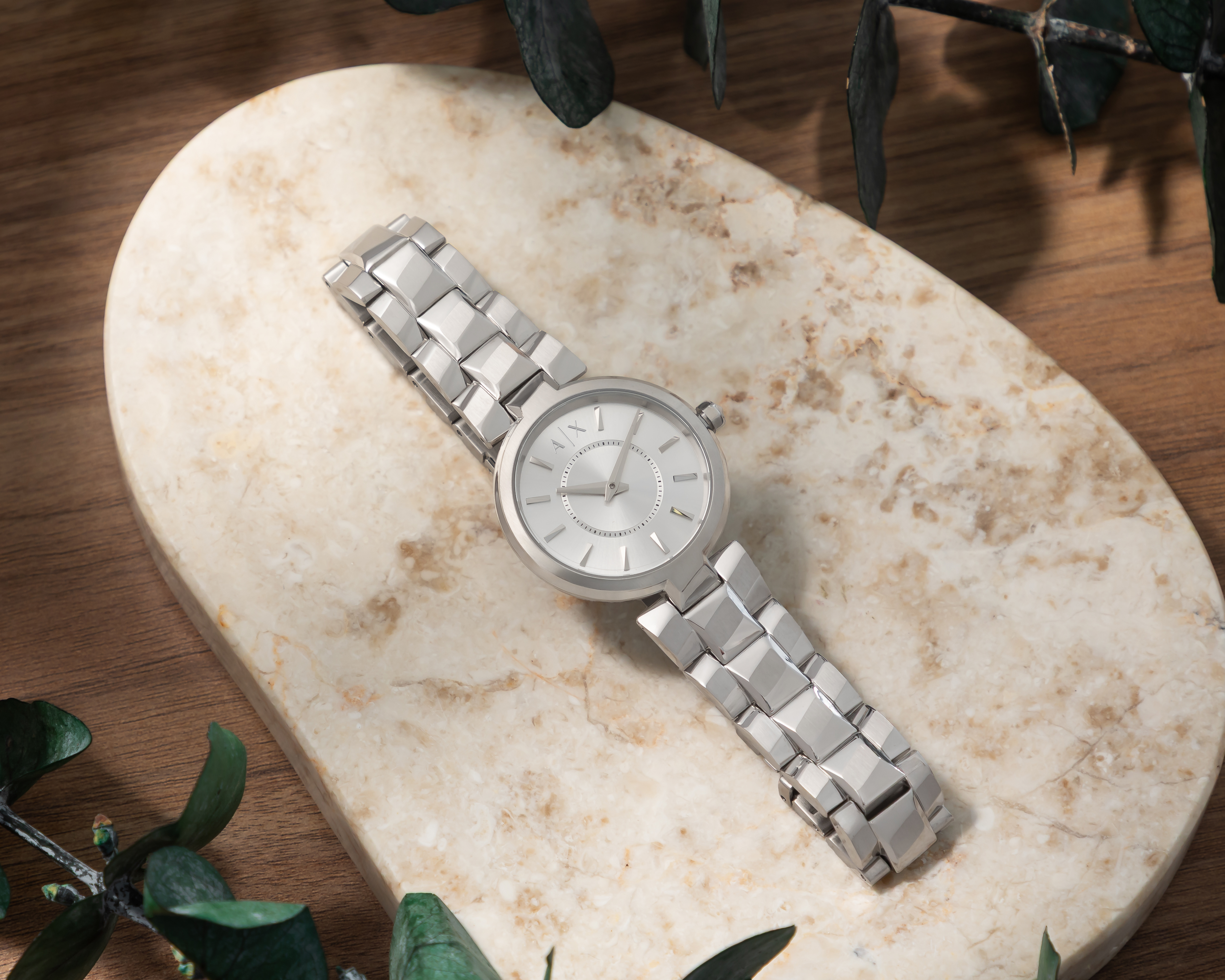 Foto 7 pulgar | Foto 6 | Reloj Armani Exchange para Mujer Audelle Plateado