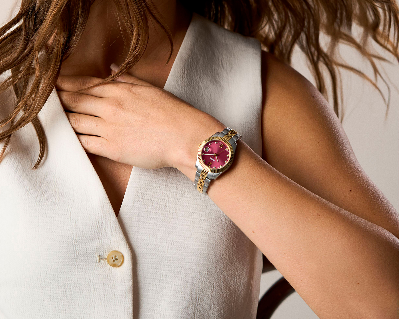 Foto 6 | Foto 6 | Reloj Fossil para Mujer Scarlette Plateado/Dorado